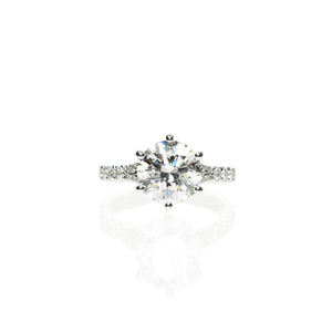6-prong Set Engagement Ring with Split Shank