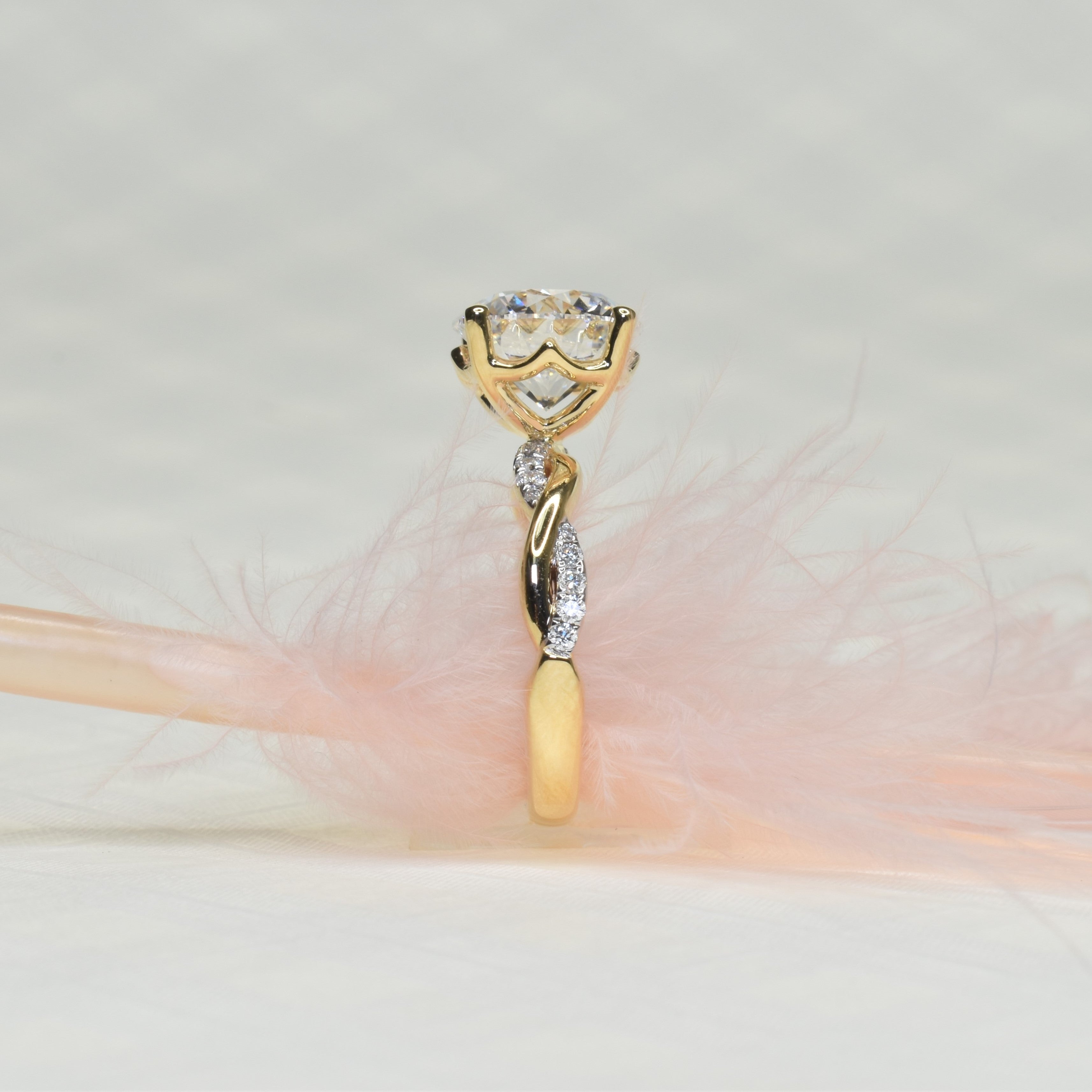 2.5ct Lab Grown Diamond Engagement Ring with Twisted Band