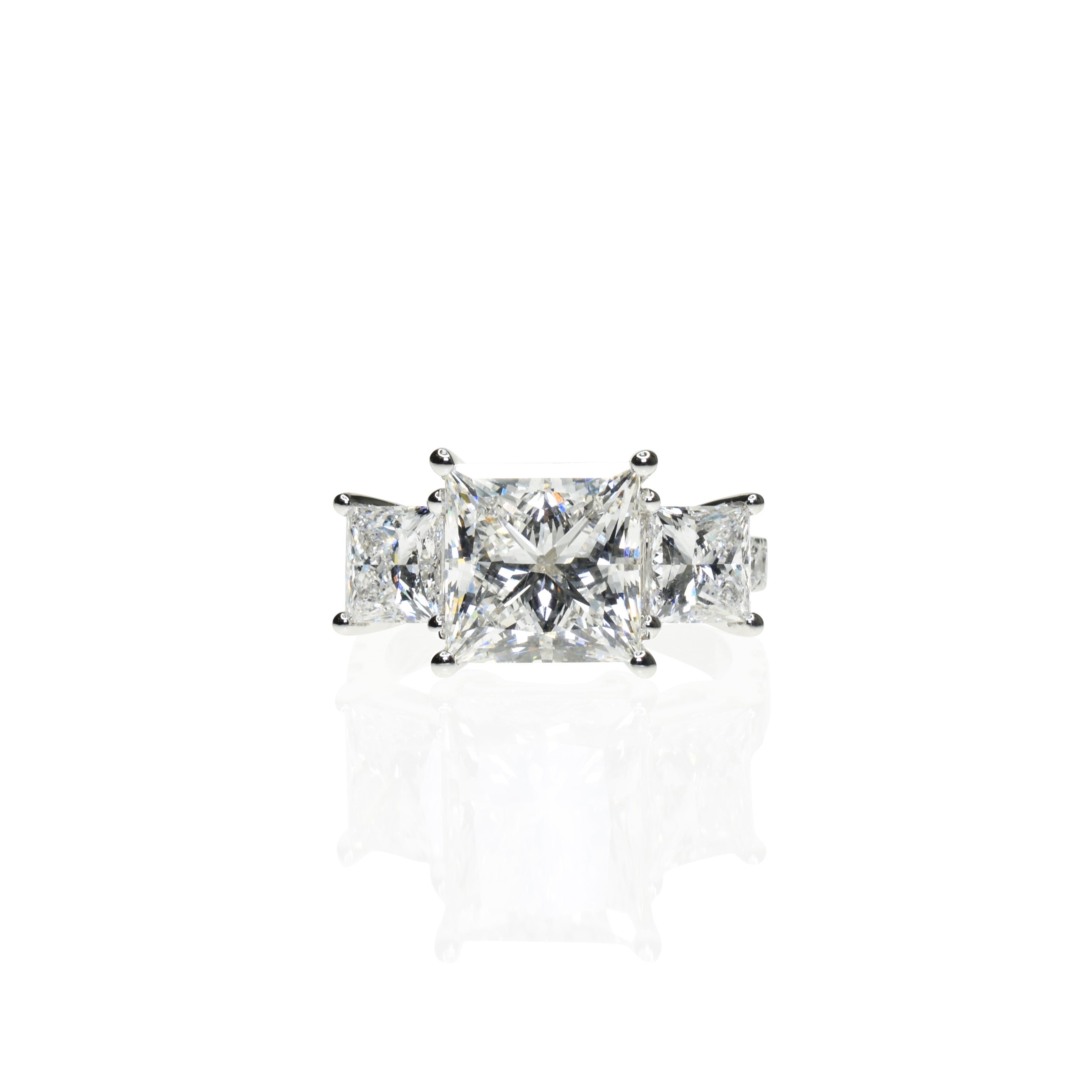 Lab Grown Diamonds Trilogy Ring with 3.5ct Princess Cut