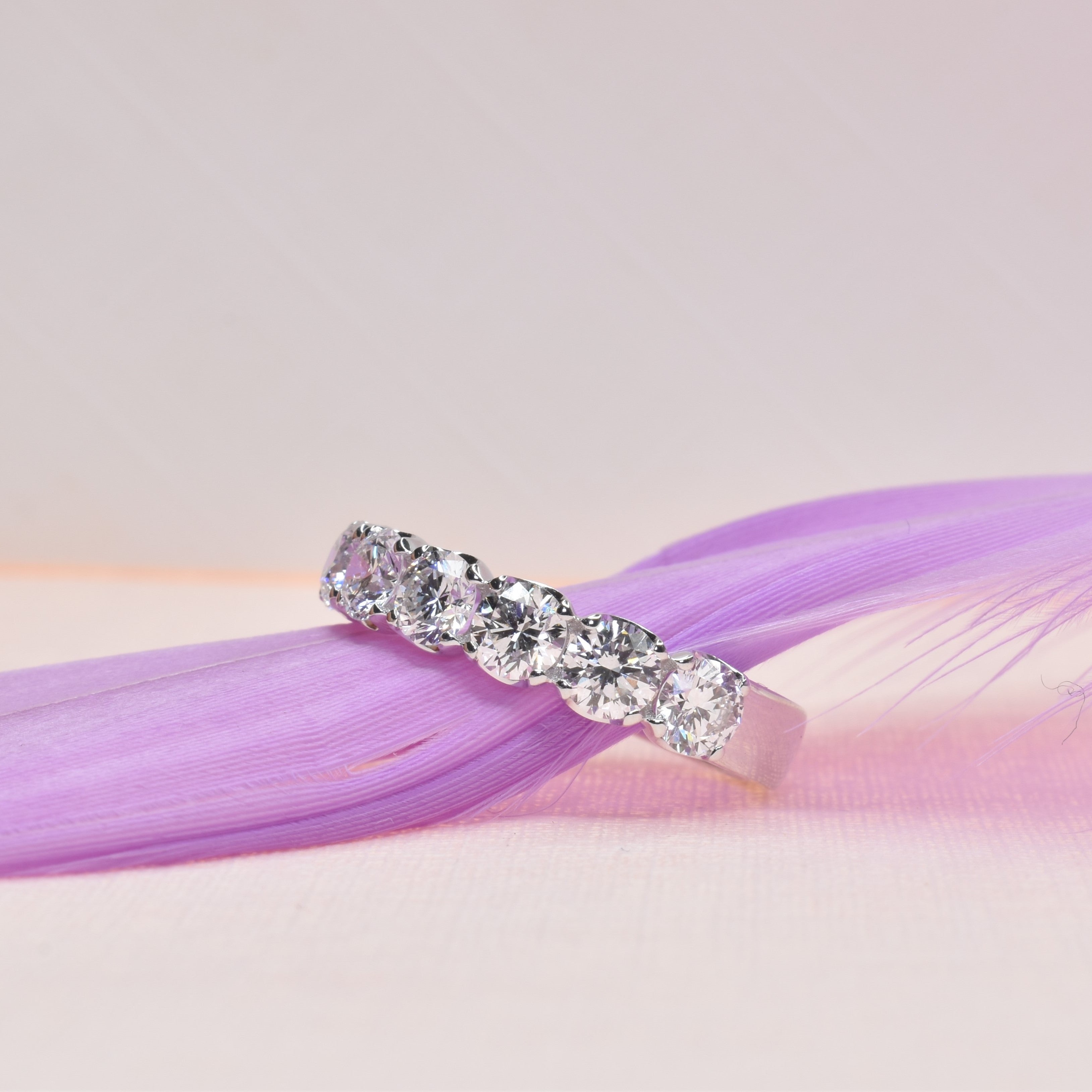 Half Eternity Band With 3.9mm Round Diamonds