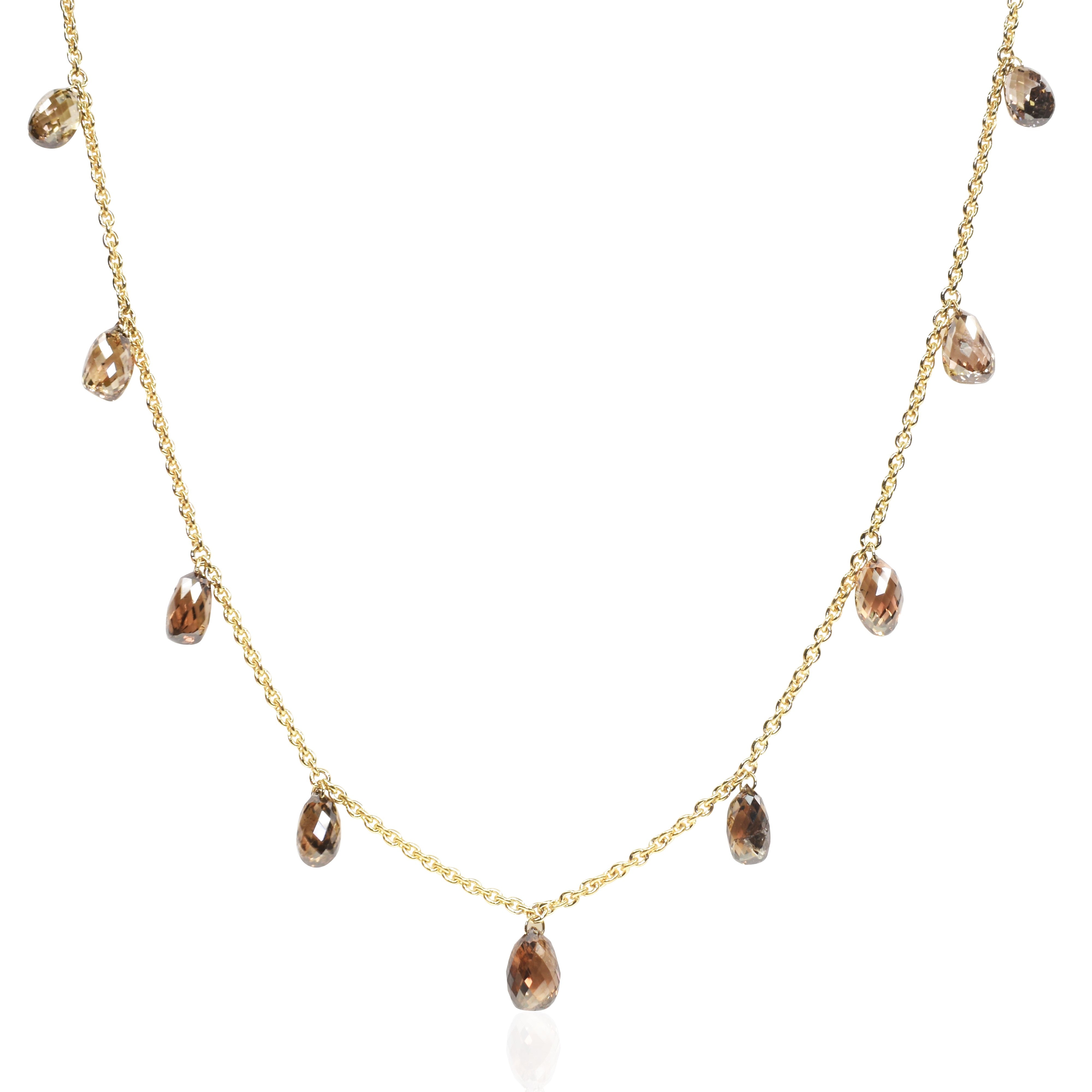 Brown Briolette Diamond Necklace