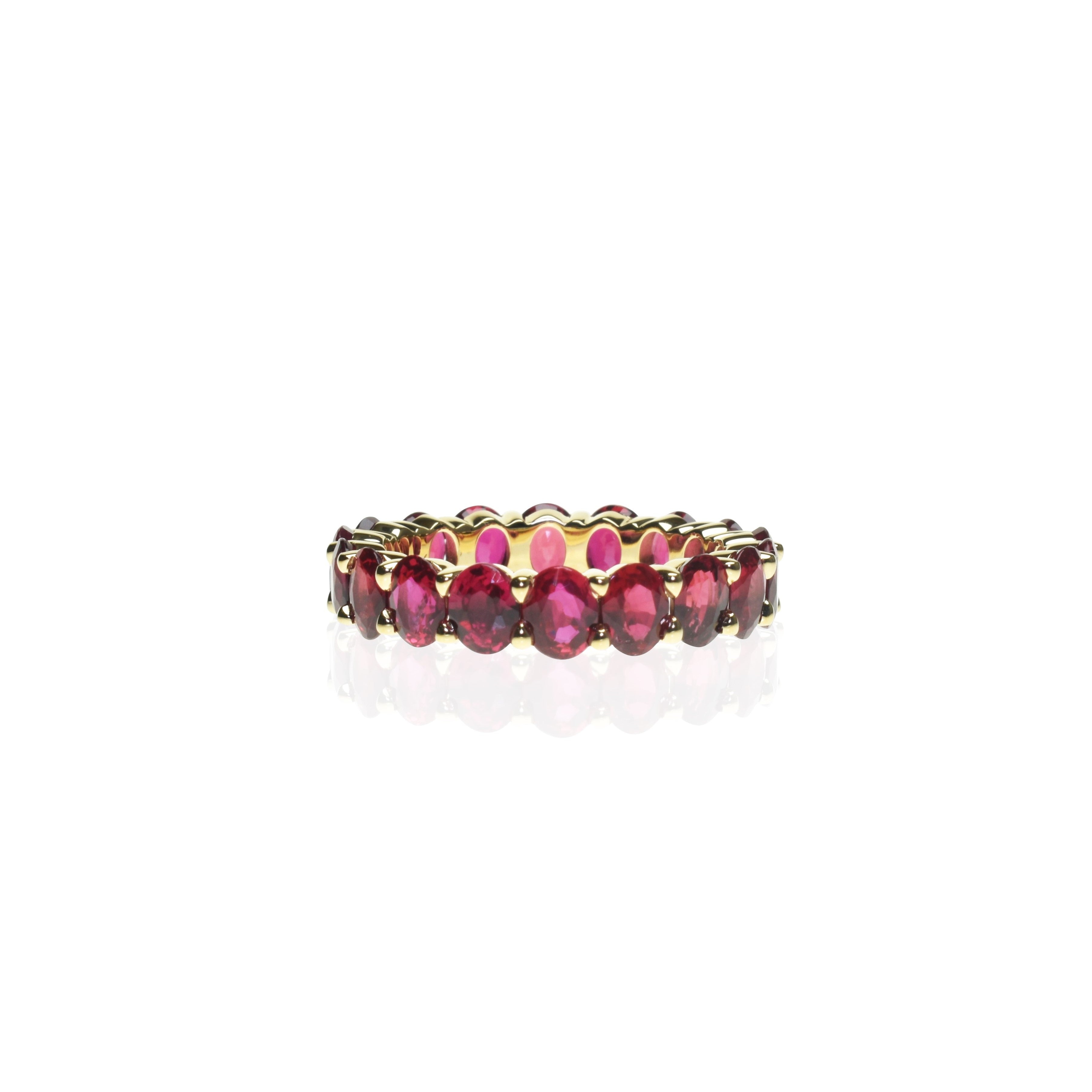 Oval Shaped Ruby Eternity Band