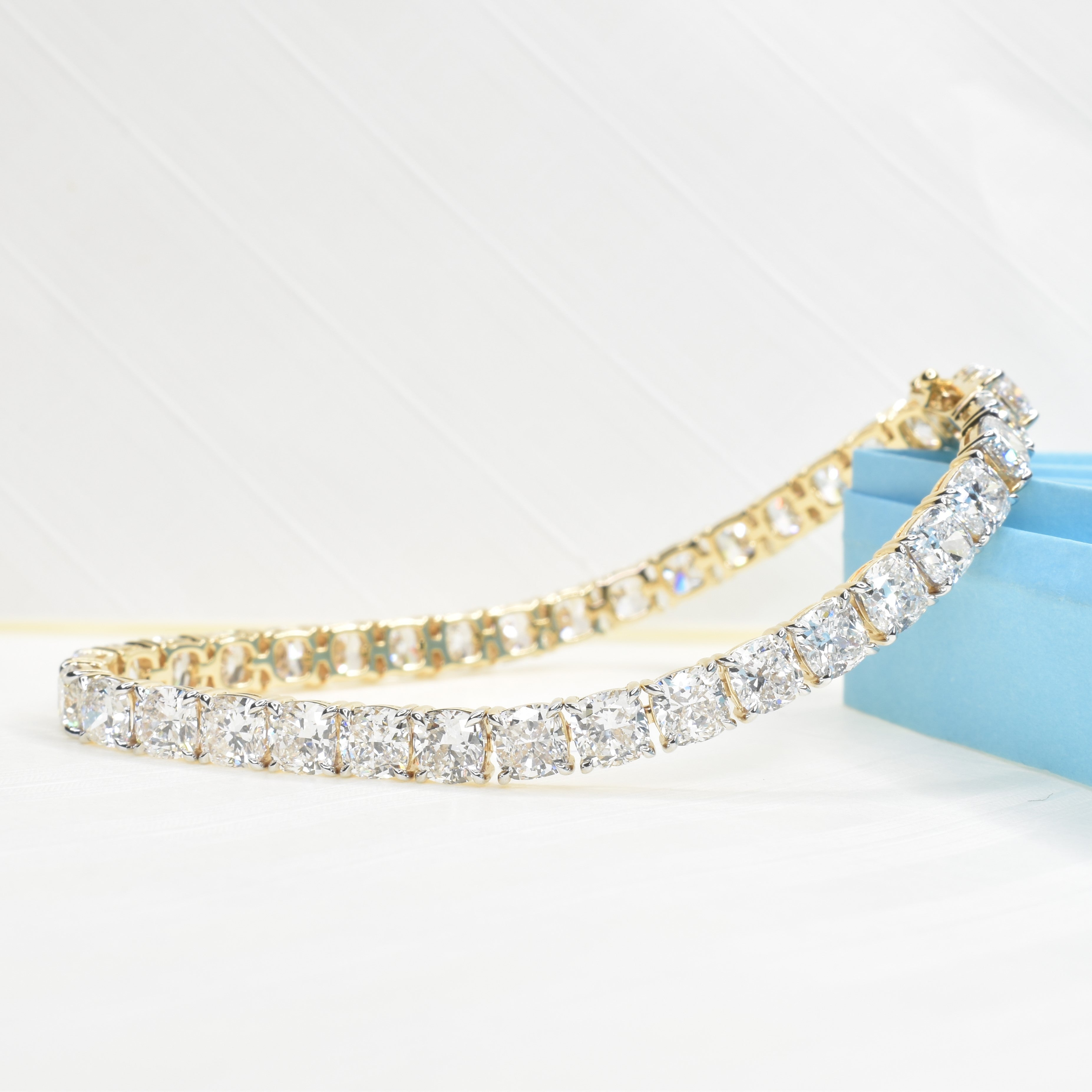 Cushion Cut Lab Grown Diamond Tennis Bracelet
