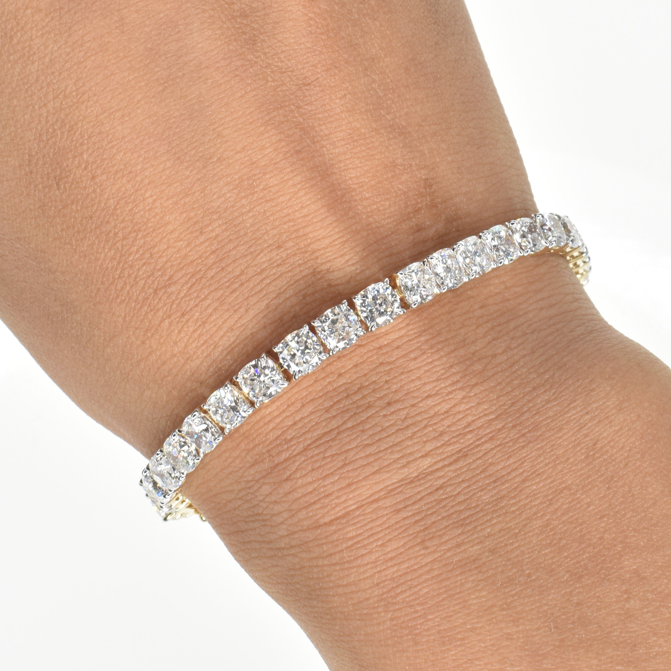 Cushion Cut Lab Grown Diamond Tennis Bracelet