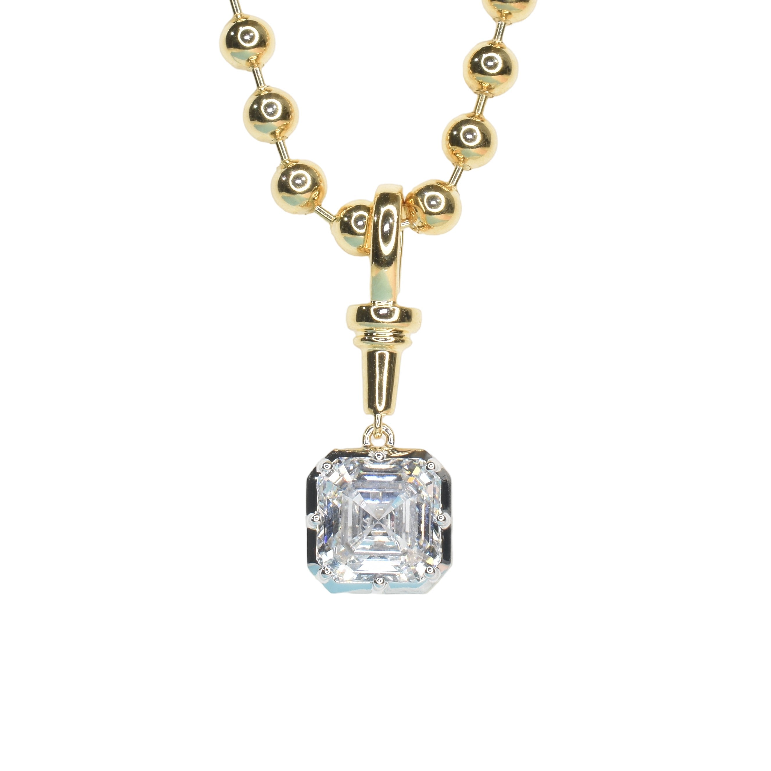 Lab Grown Diamond Pendant with Hanging 3ct Asscher Cut