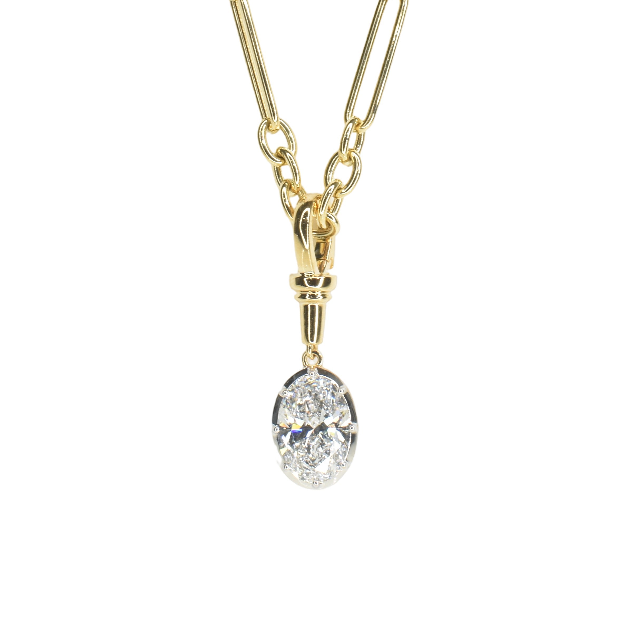 Lab Grown Diamond Pendant with Hanging 2.50ct Oval Shape