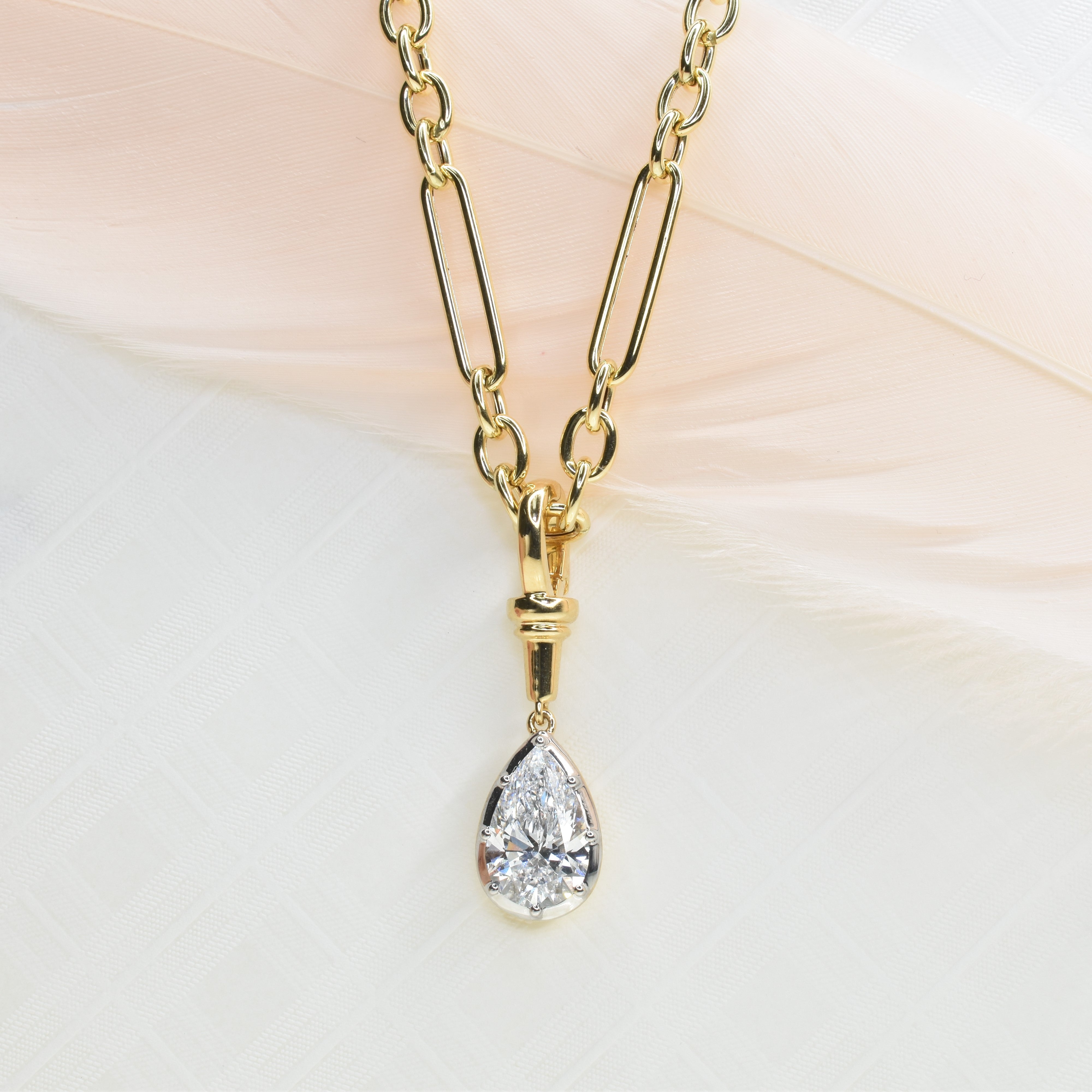 Lab Grown Diamond Pendant with Hanging 2.50ct Pear Shape