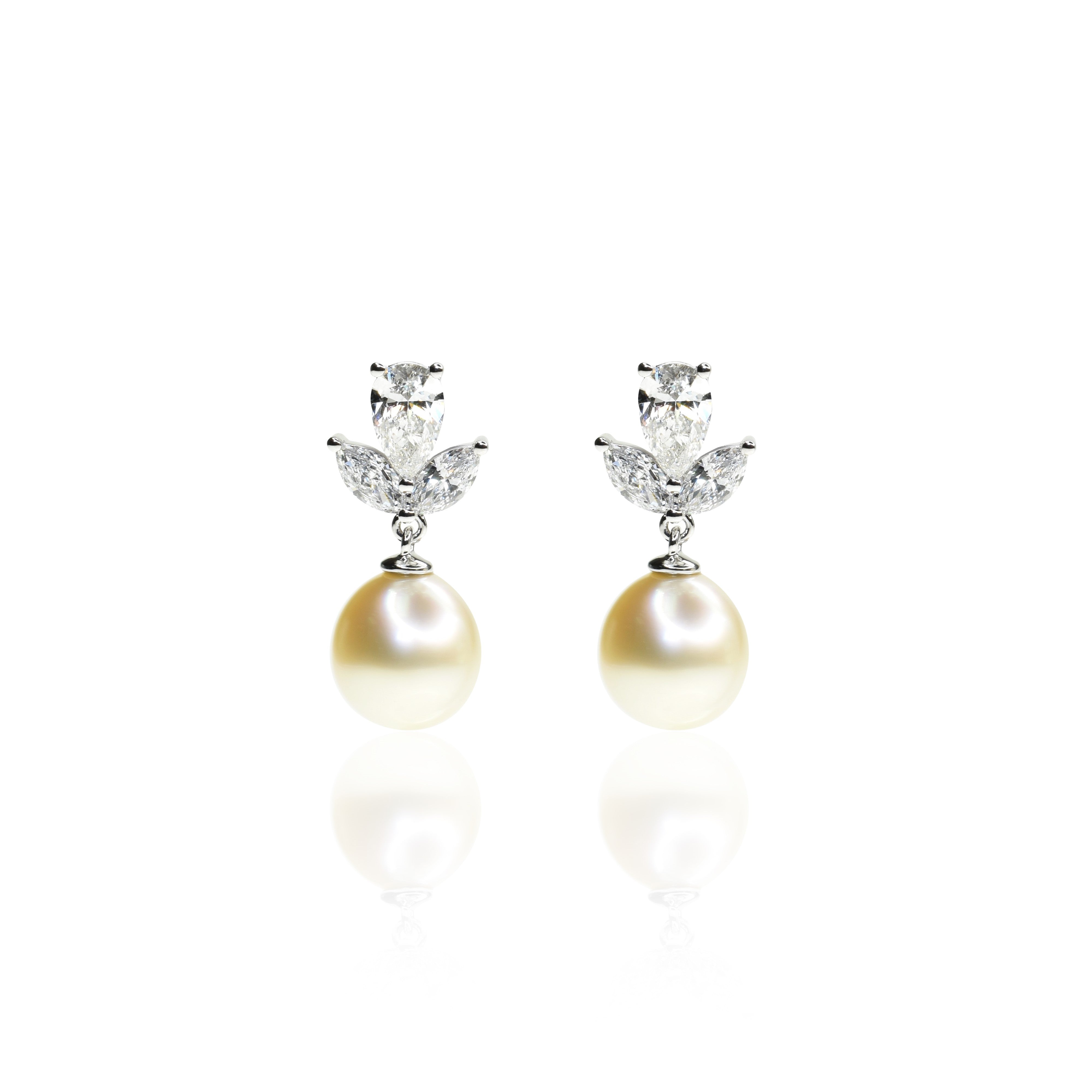 South Sea Pearl with Lab Grown Diamond Earrings