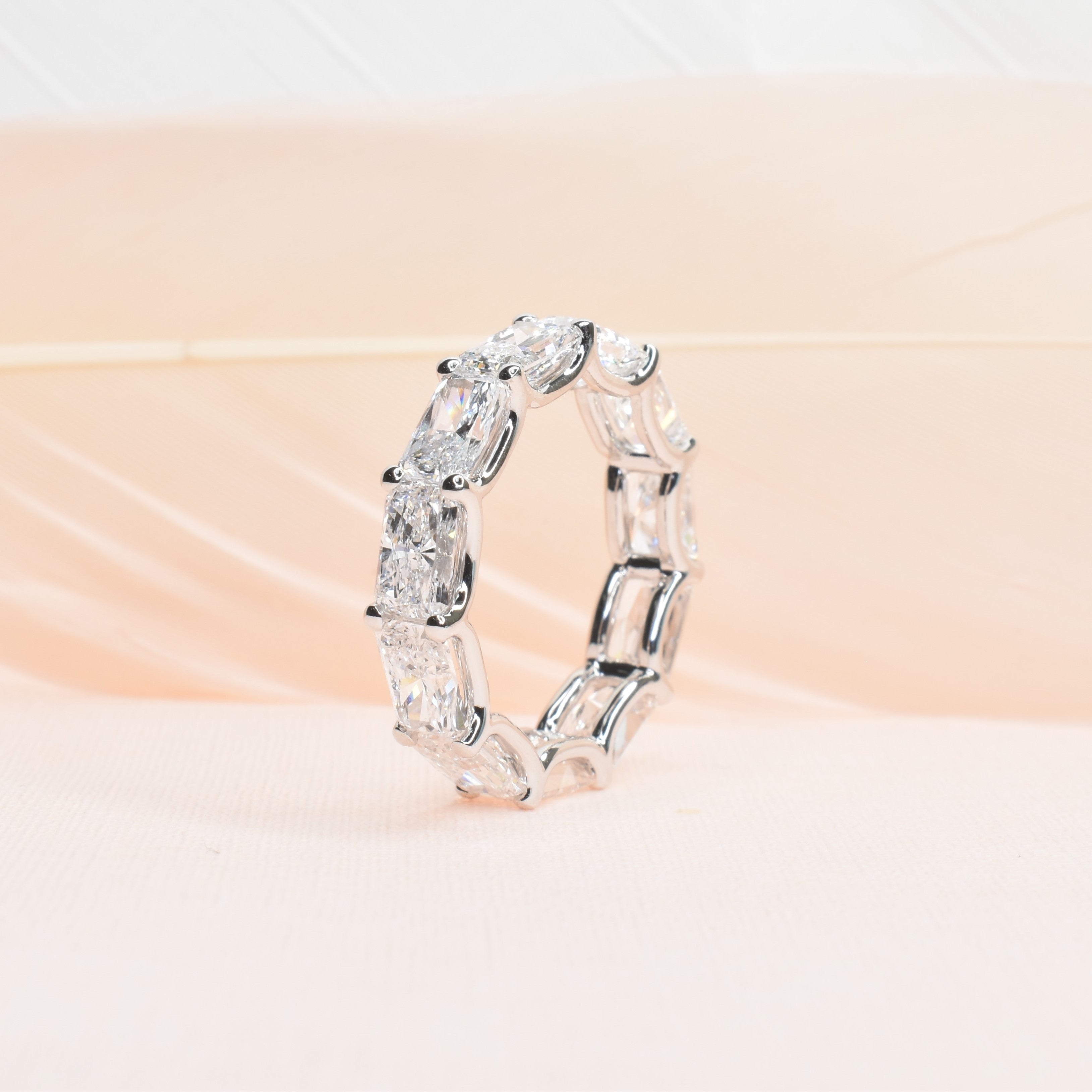 Sideways Radiant Cut Lab Grown Diamond Eternity Ring