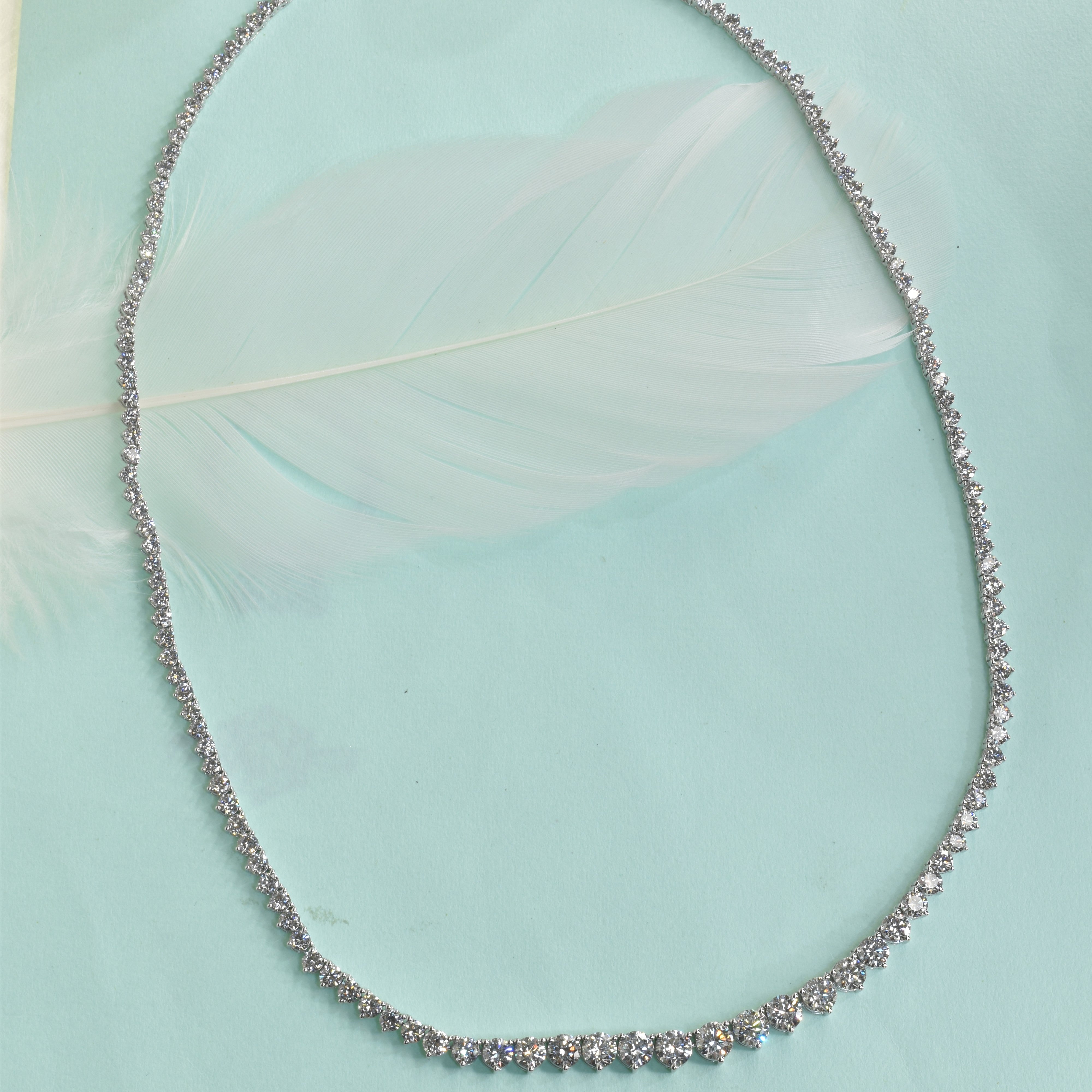 3 Prong Setting Lab Grown Diamond Tennis Necklace