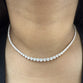 3 Prong Setting Lab Grown Diamond Tennis Necklace