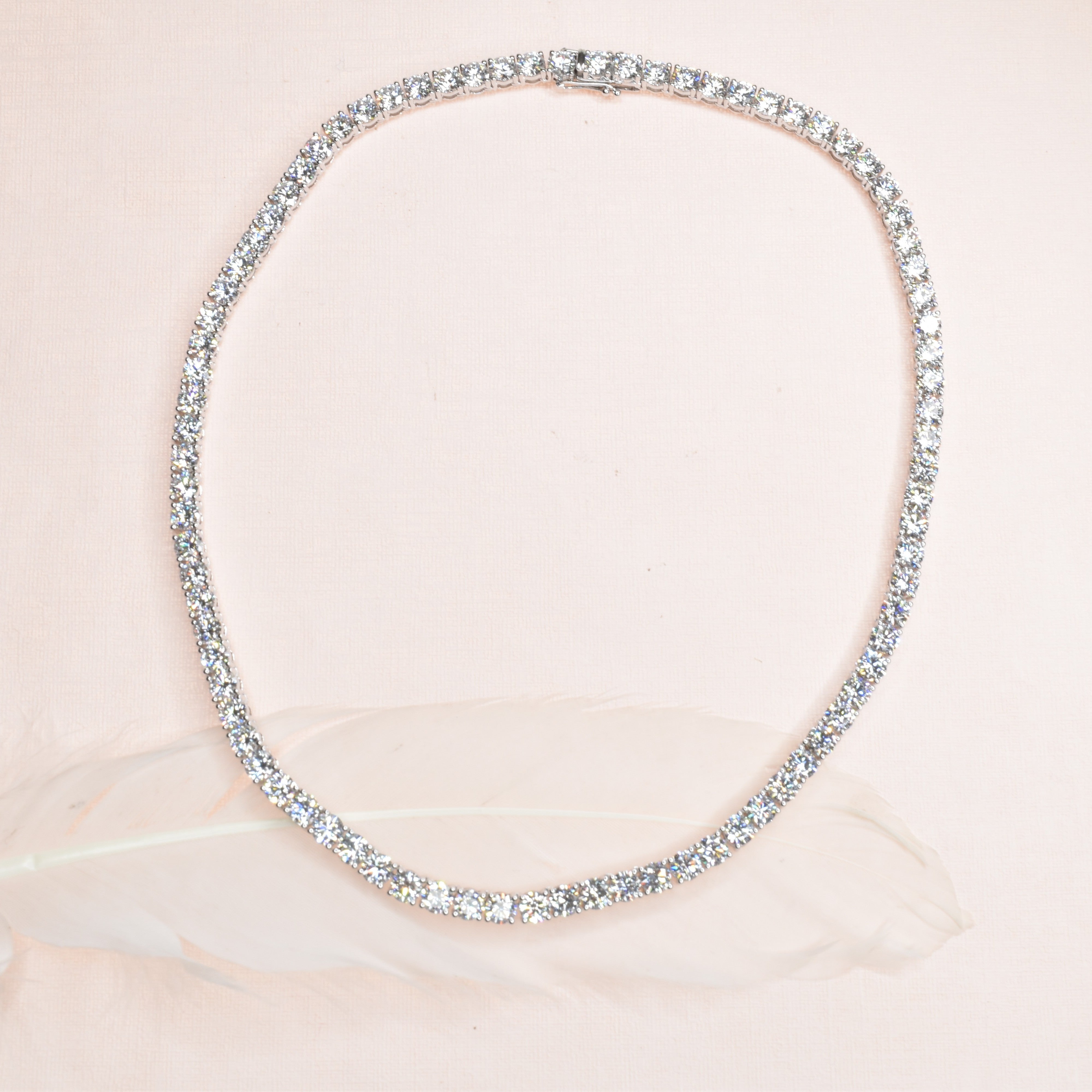 Round Diamond Tennis Necklace with Lab Grown Diamonds