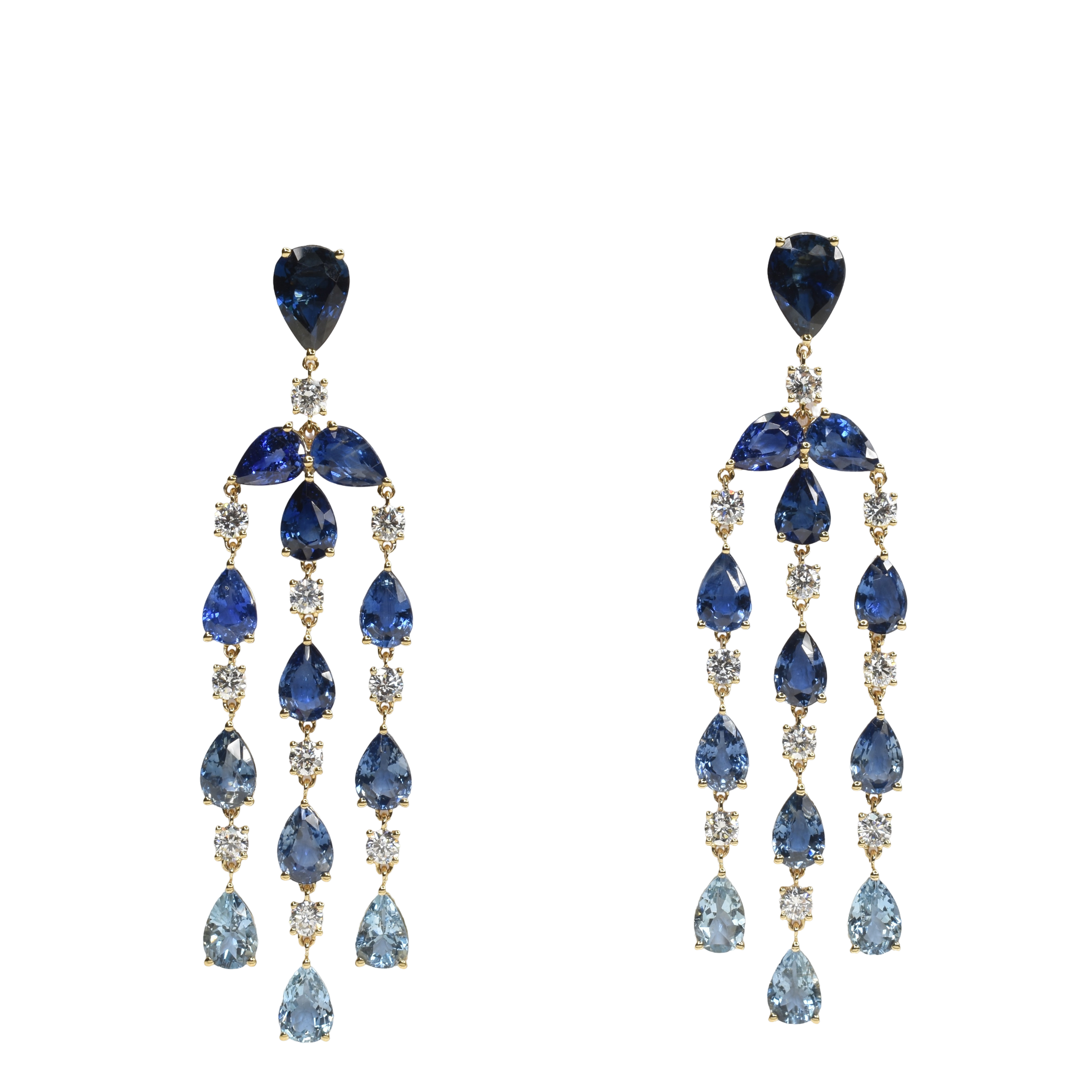 Dangling Blue Sapphire Dress Earrings