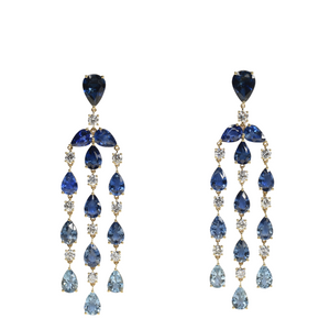 Dangling Blue Sapphire Dress Earrings