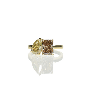 Toi Et Moi Ring with Fancy Colour Diamonds