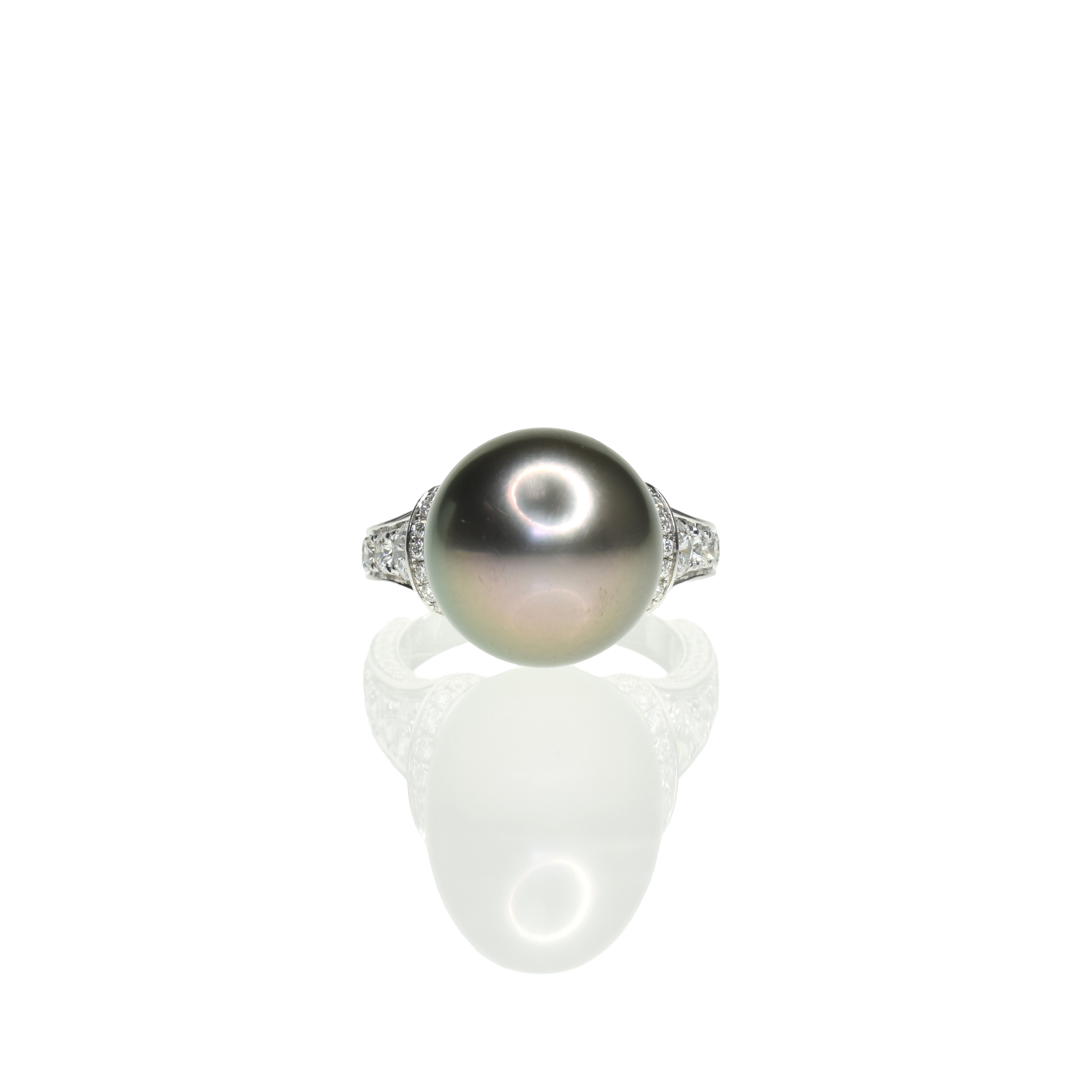 Black Tahitian South Sea Pearl Ring