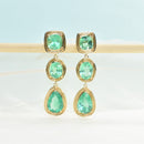 Cabochon Emerald Drop Earrings