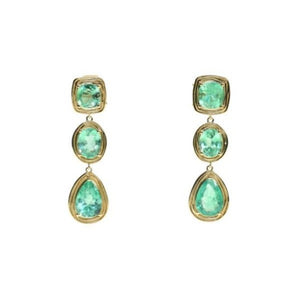 African Inspired Emerald Drop Earrings