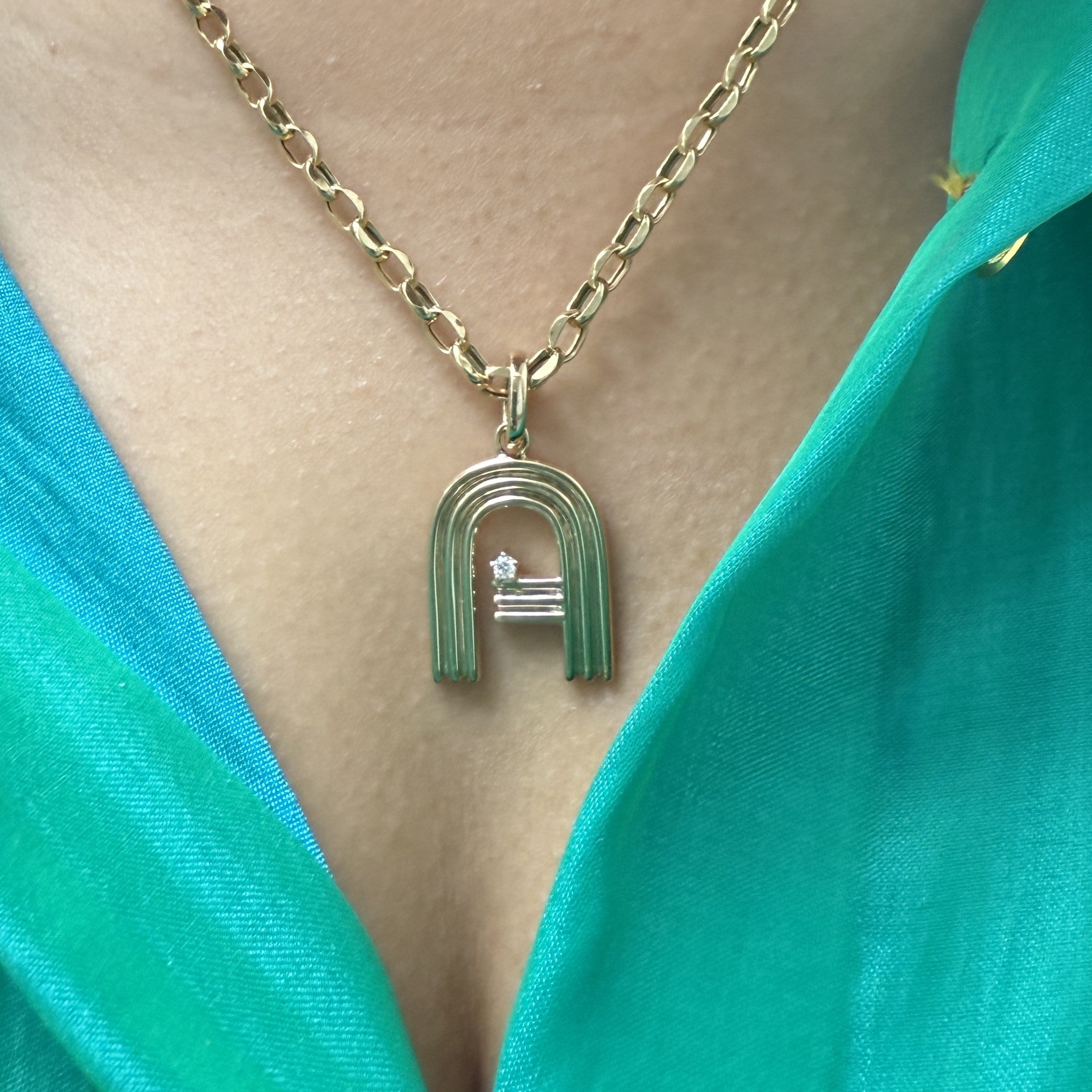 Neon Font Letter A Pendant