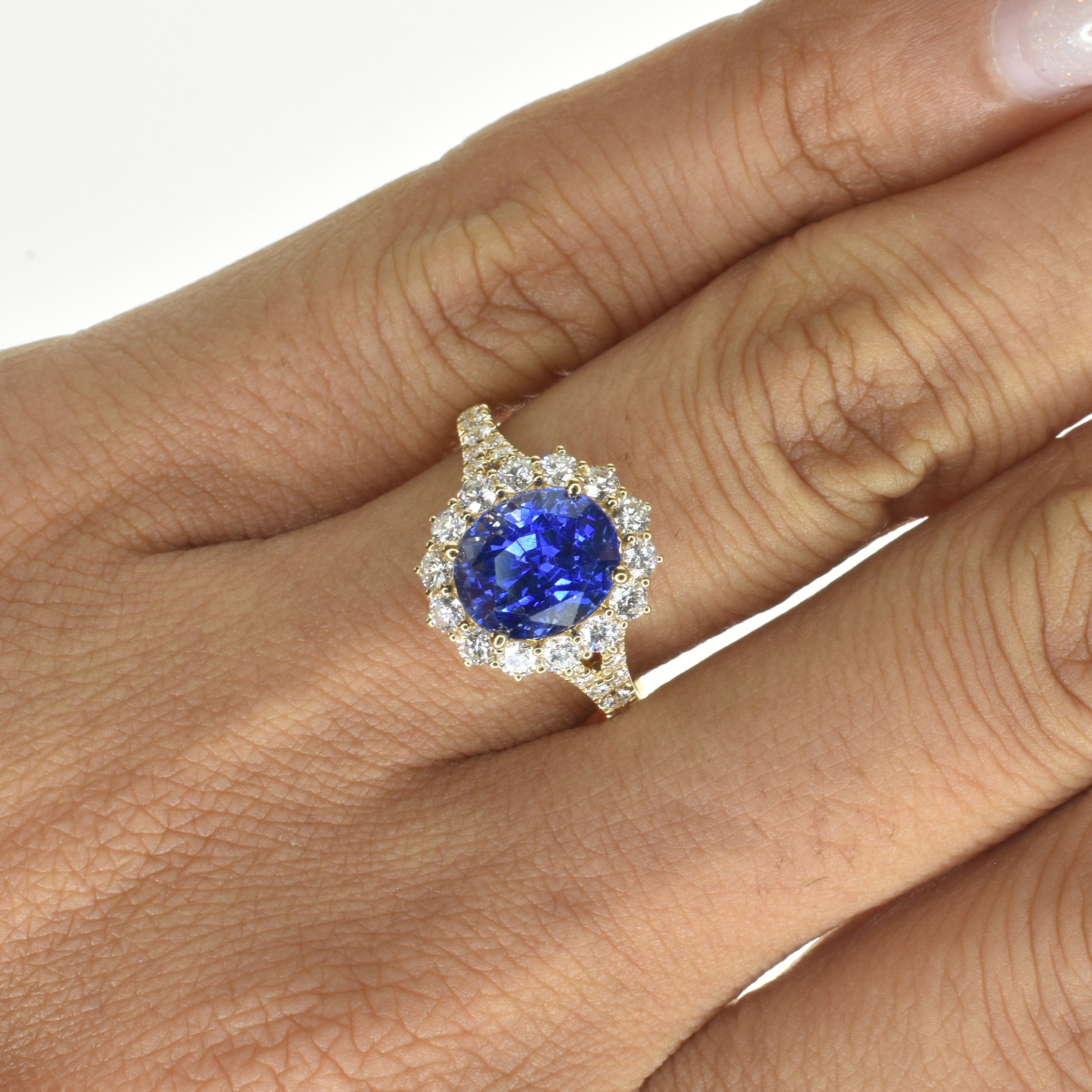 Oval Sapphire Ring with Split Shank