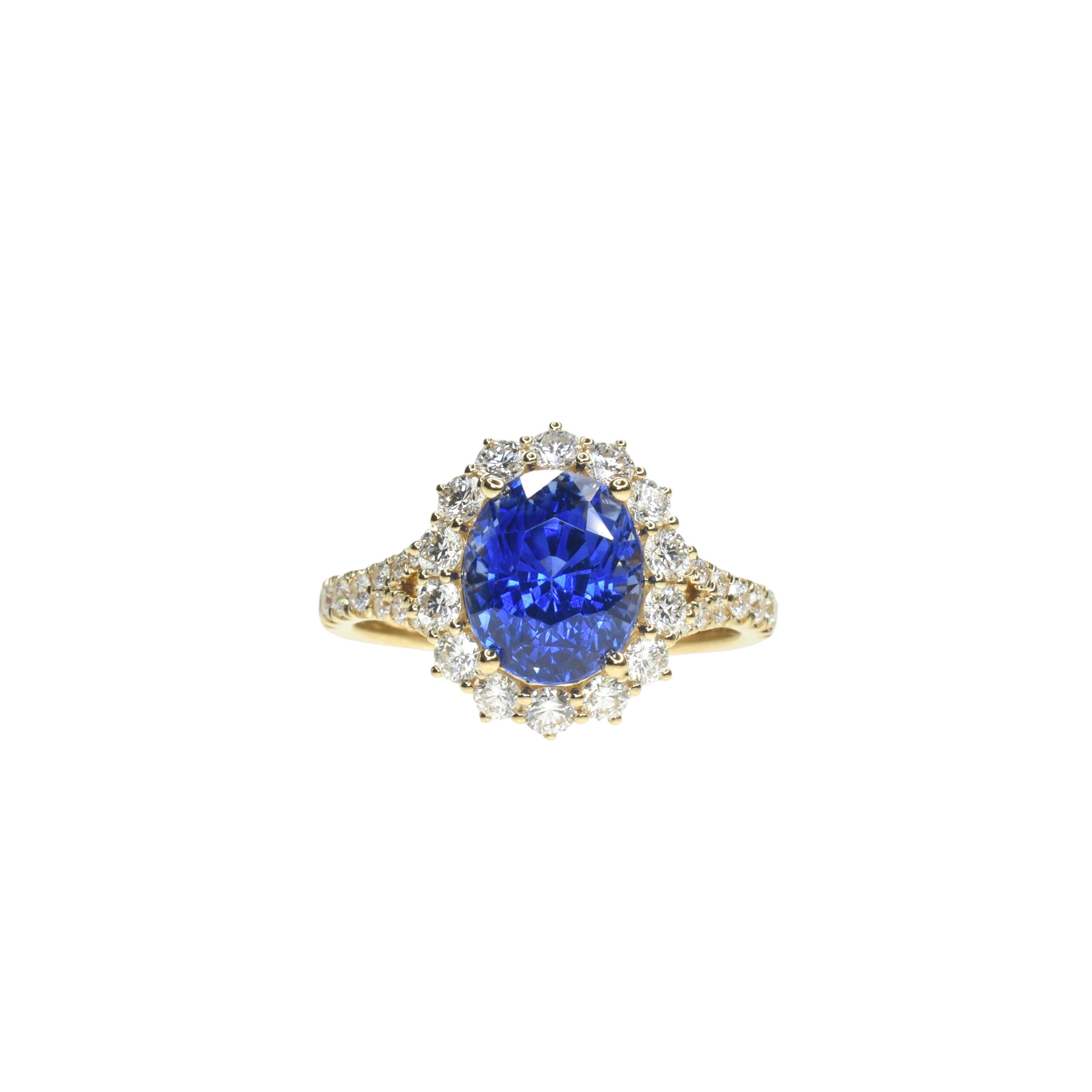 Oval Sapphire Ring with Split Shank