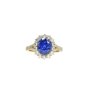 Oval Sapphire Ring with Split Shank