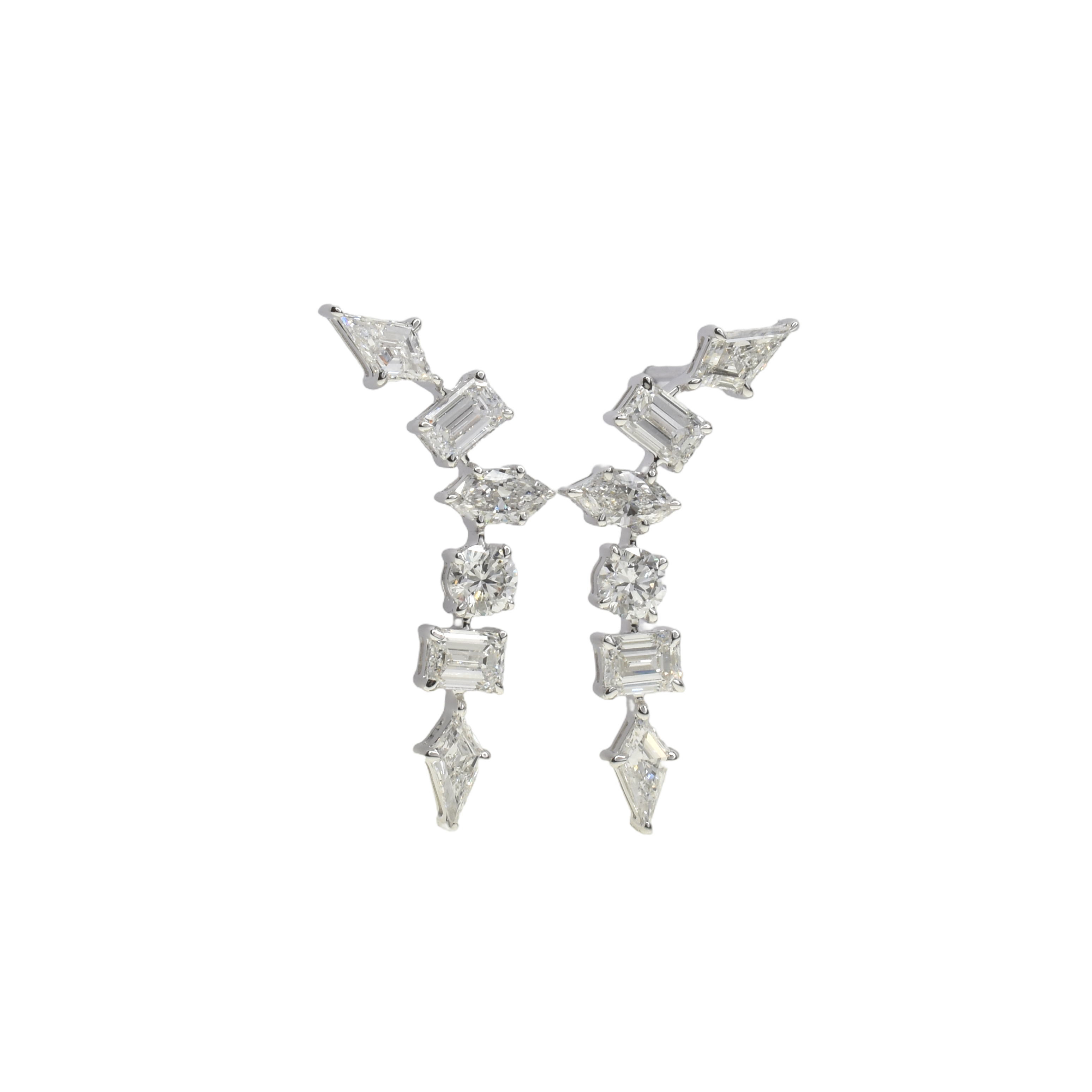 Lab Grown Mixed Cut Diamond Drop Earrings