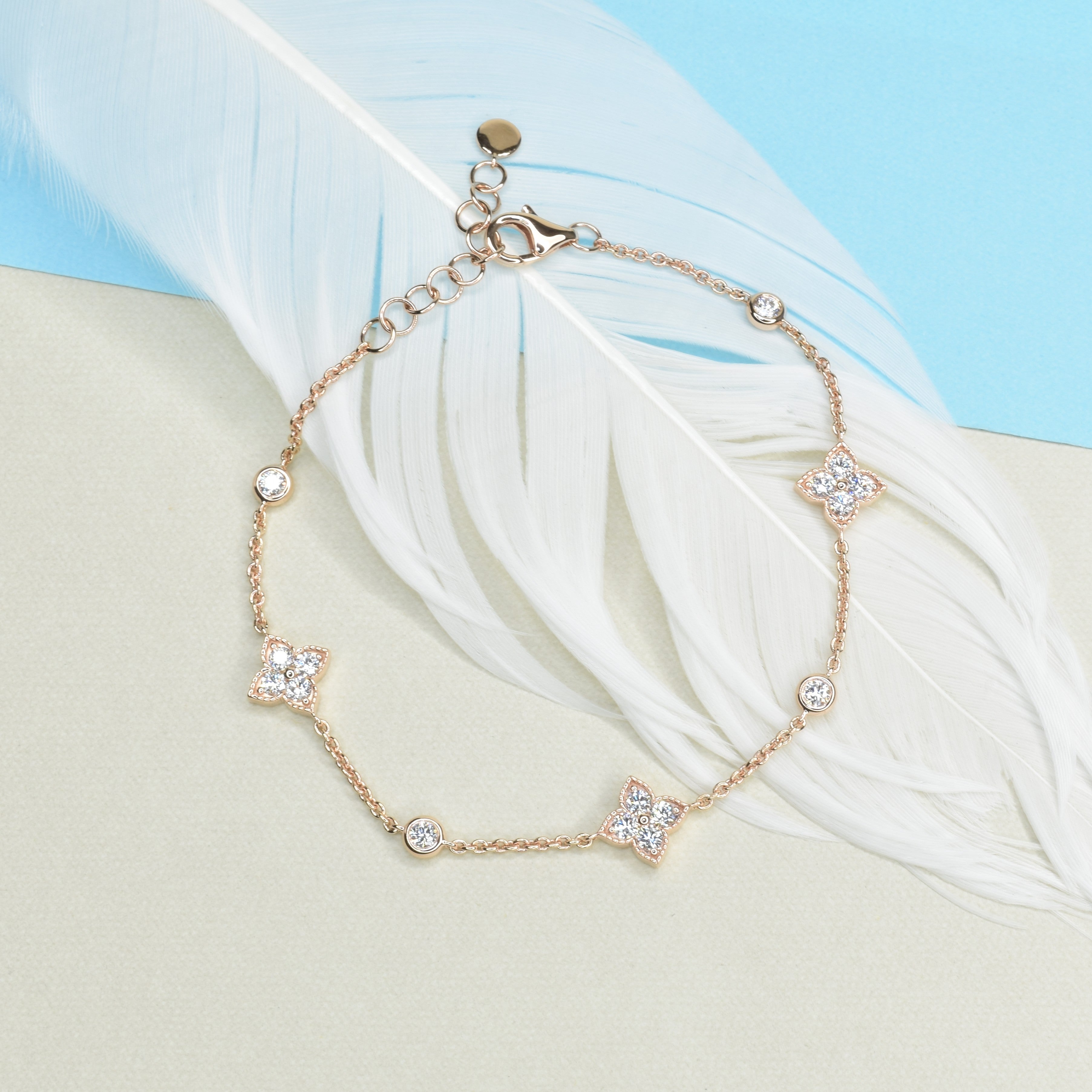 Diamonds Clovers Chain Bracelet