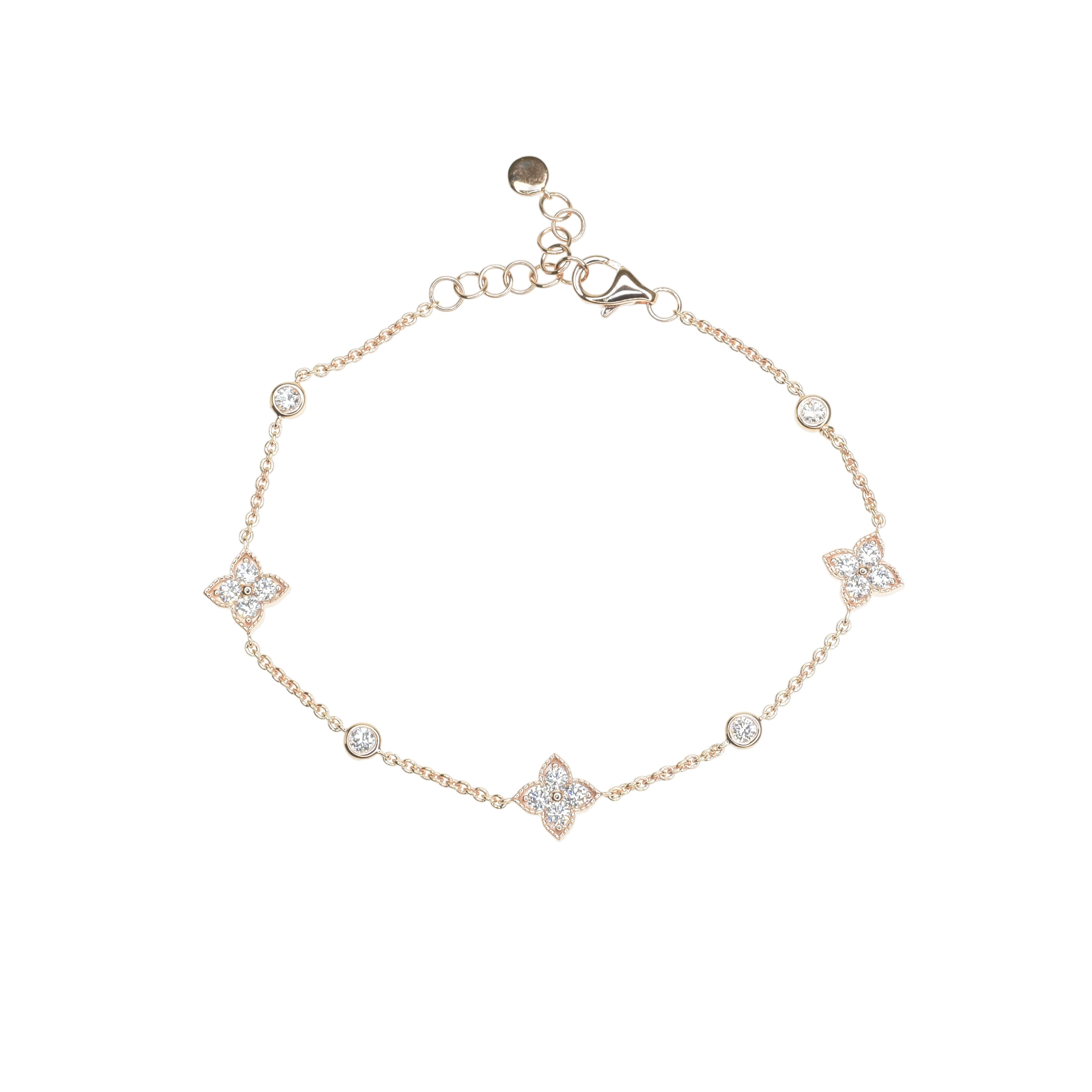 Diamonds Clovers Chain Bracelet