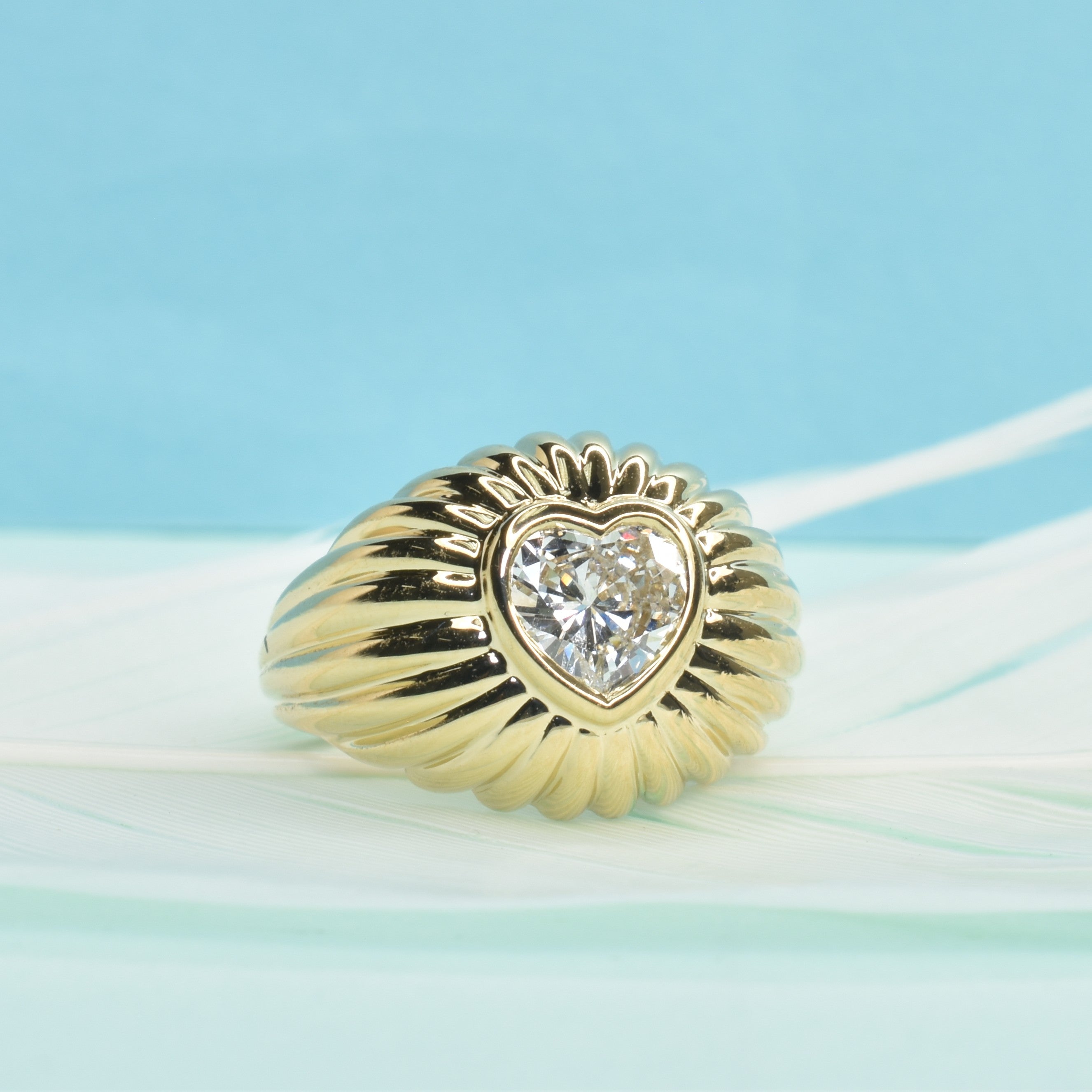 Heart Shape Diamond Bubble Ring