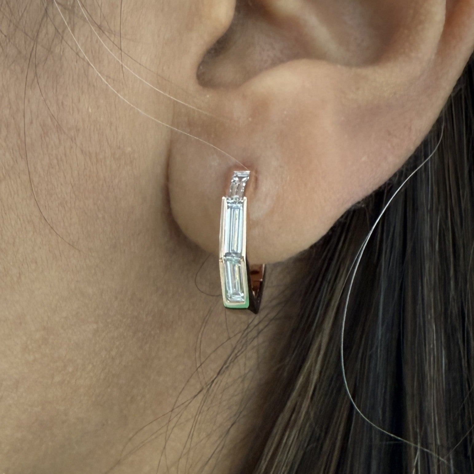 Baguette Hexagon Diamond earrings