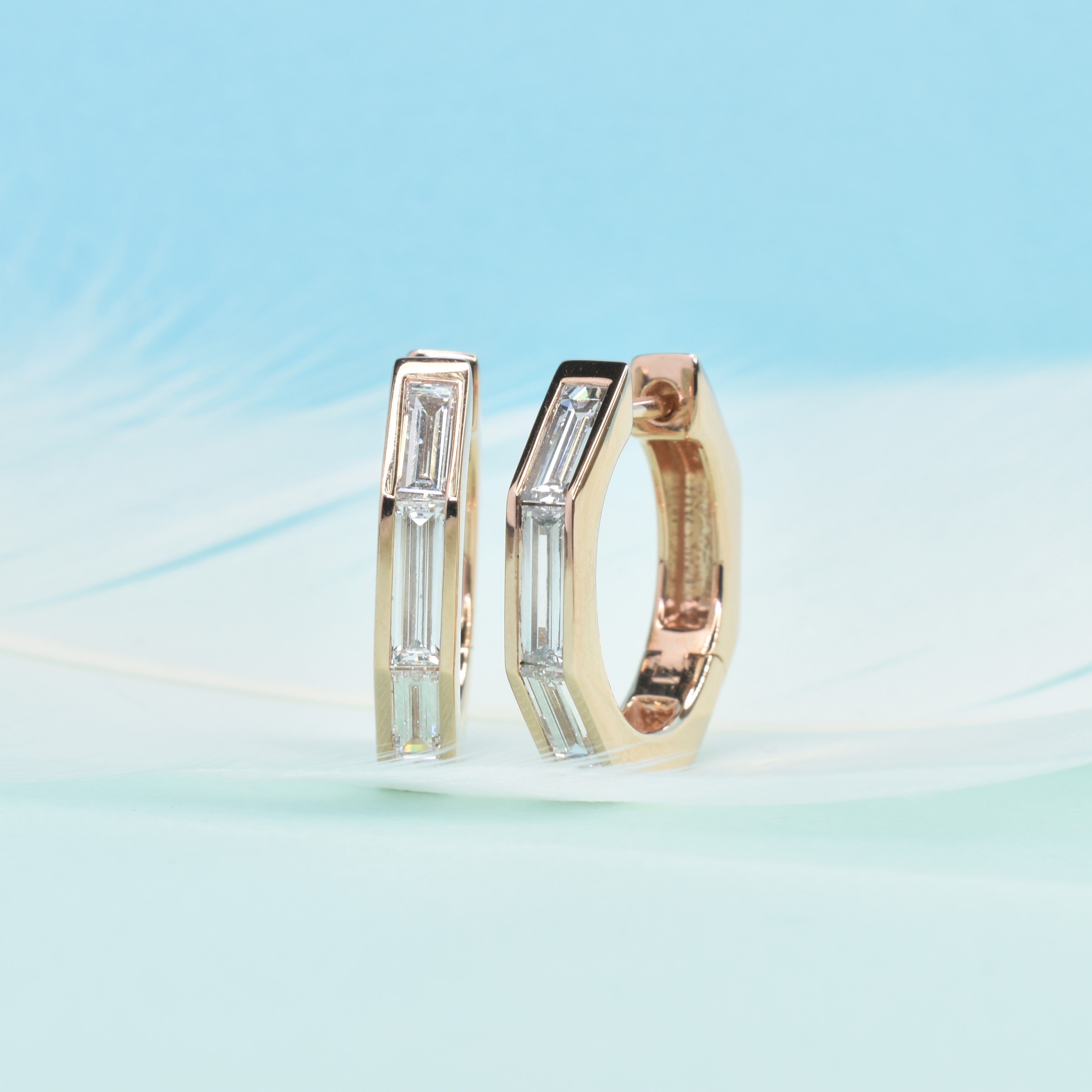 Baguette Hexagon Diamond earrings