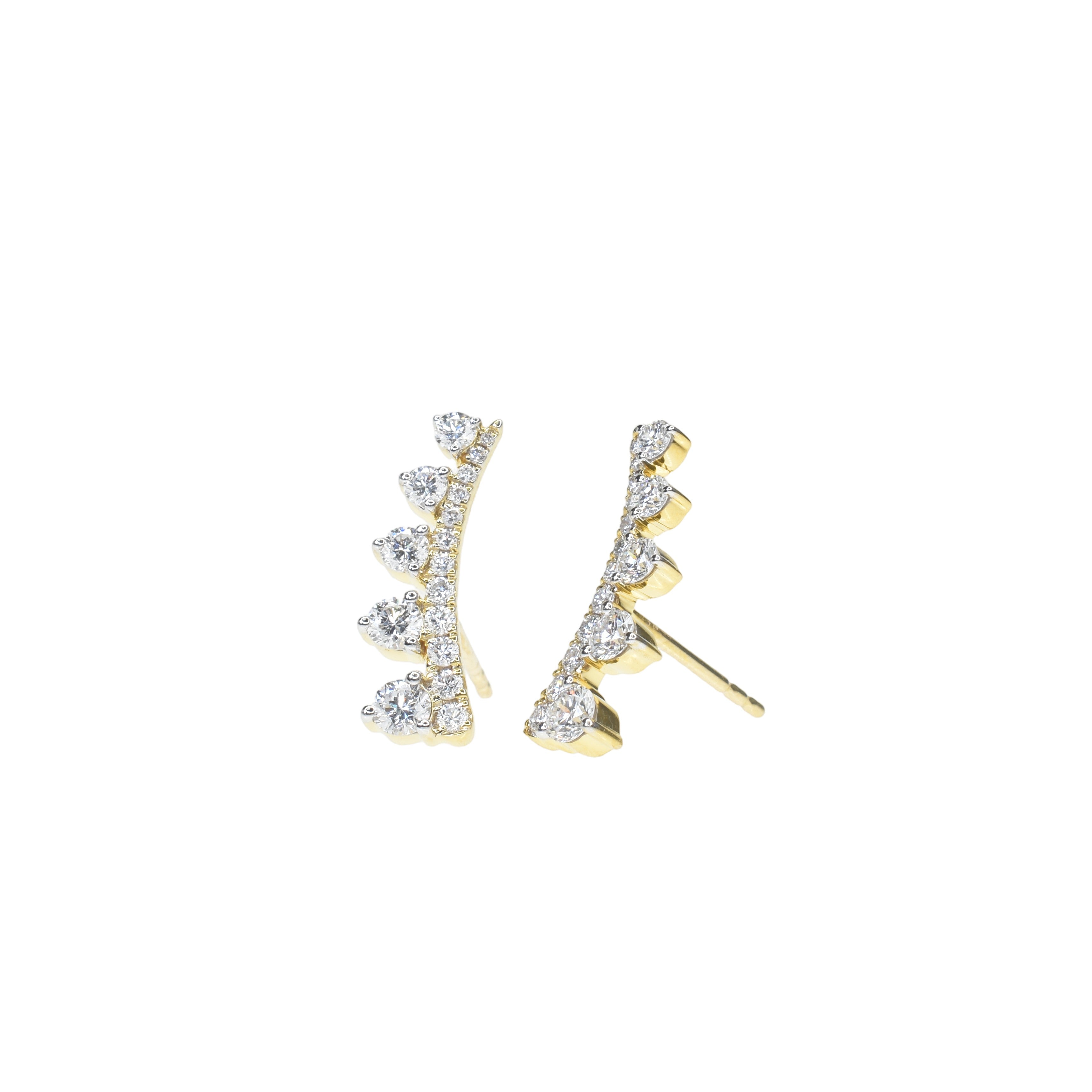 Graduated Diamond Ear Climbers