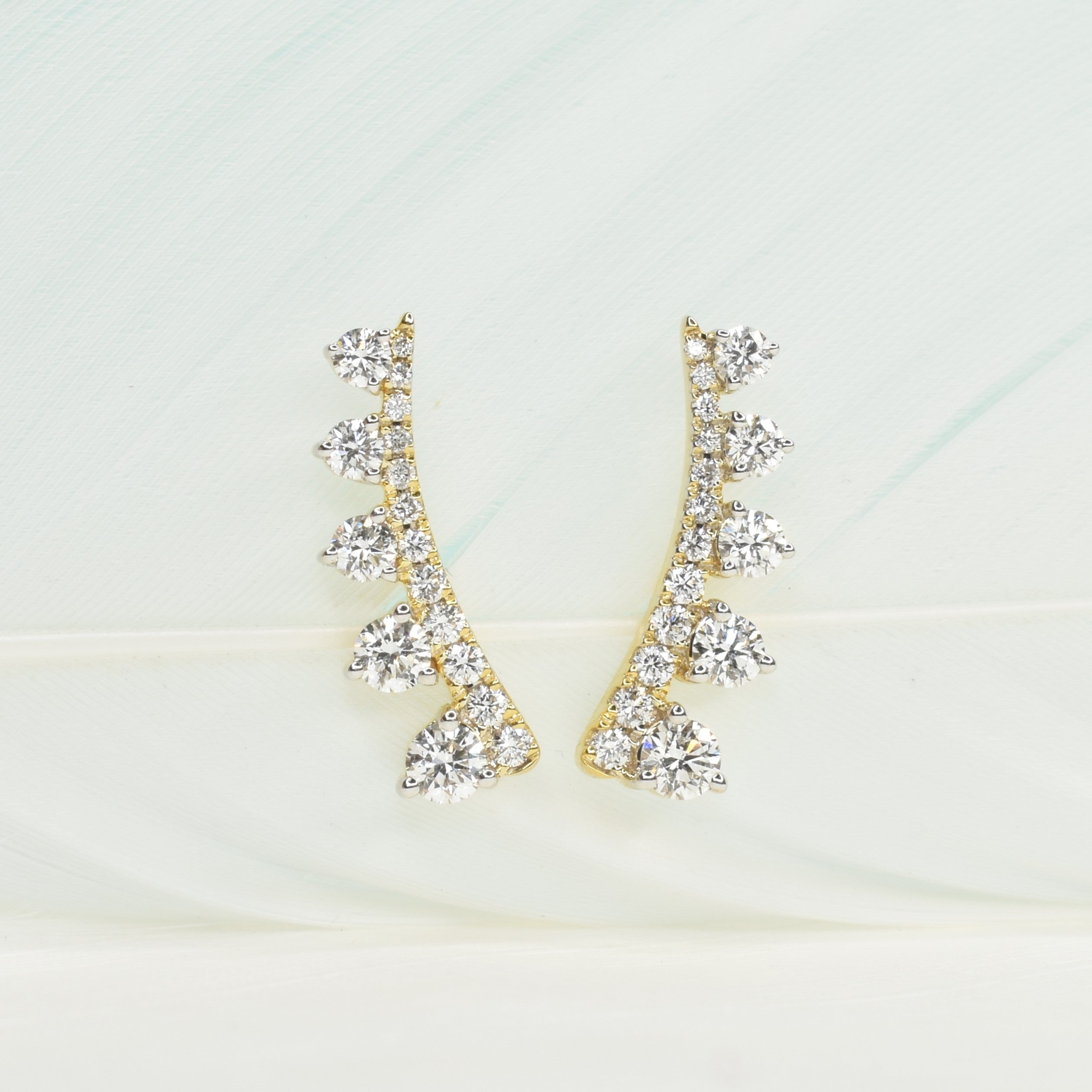 Graduated Diamond Ear Climbers