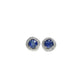 6mm Blue Sapphire Earrings with Twisted Halo