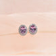 Unheated Pink-Purple Oval Sapphire Earrings