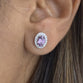 Unheated Pink-Purple Oval Sapphire Earrings