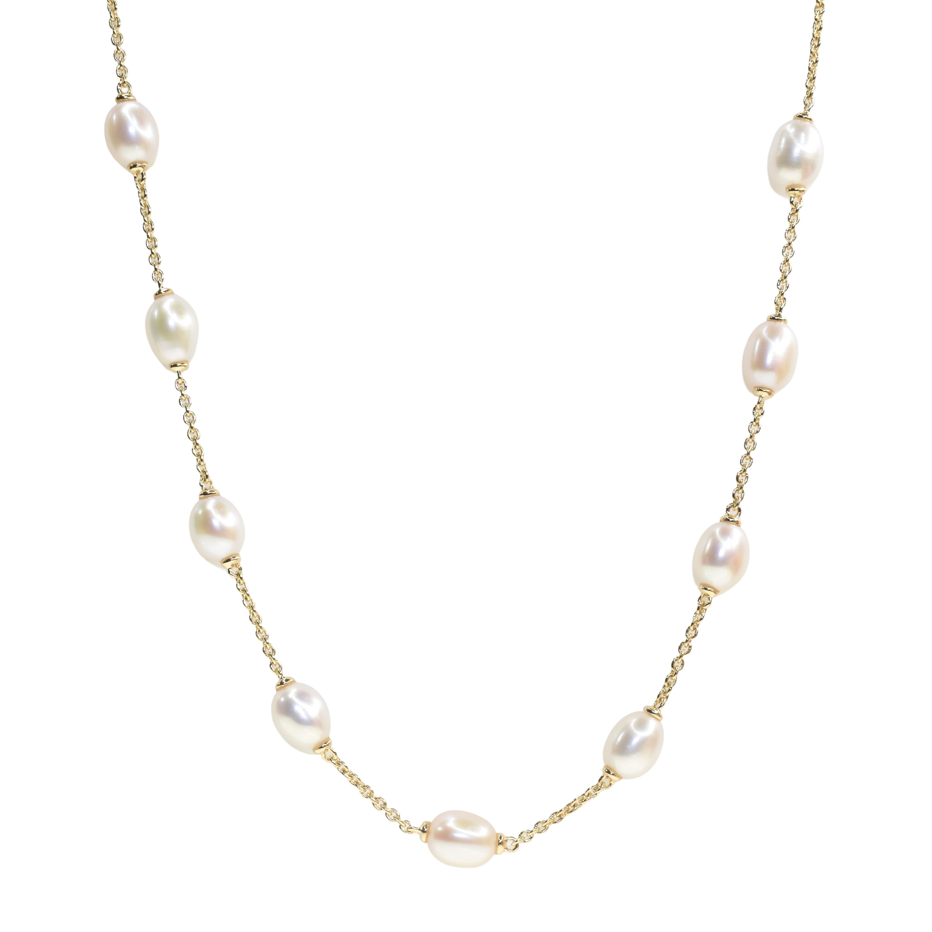 Egg Shape Akoya Pearl Necklace