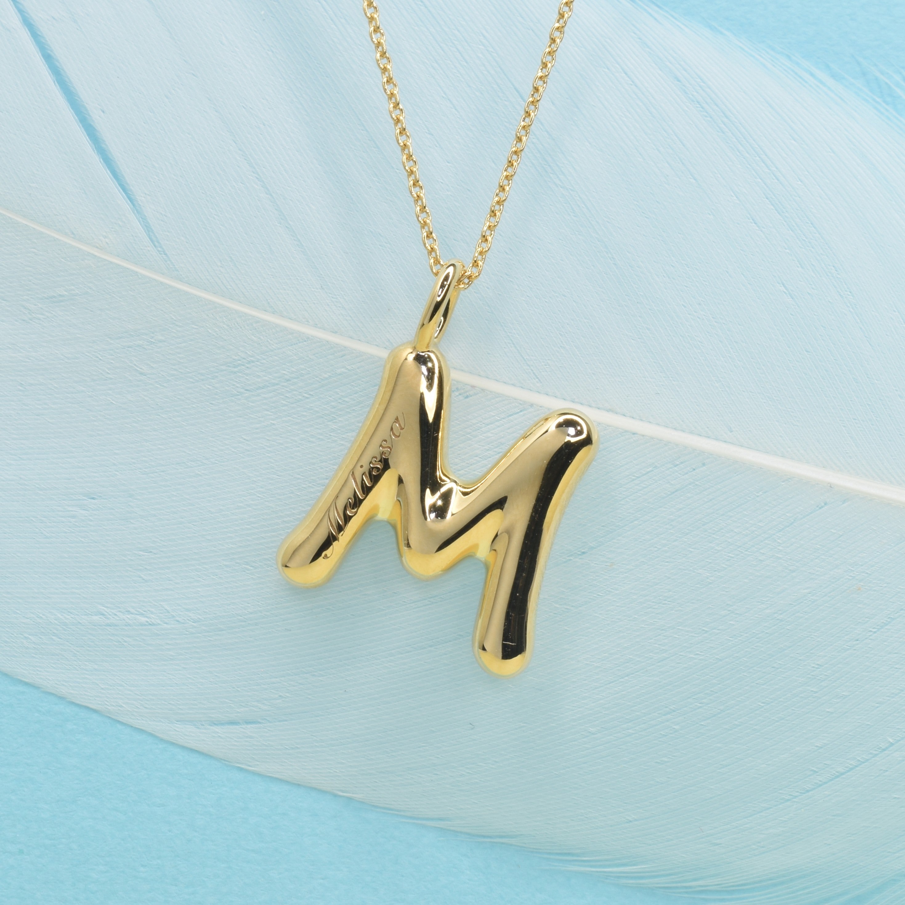 Bubble letter M Pendant