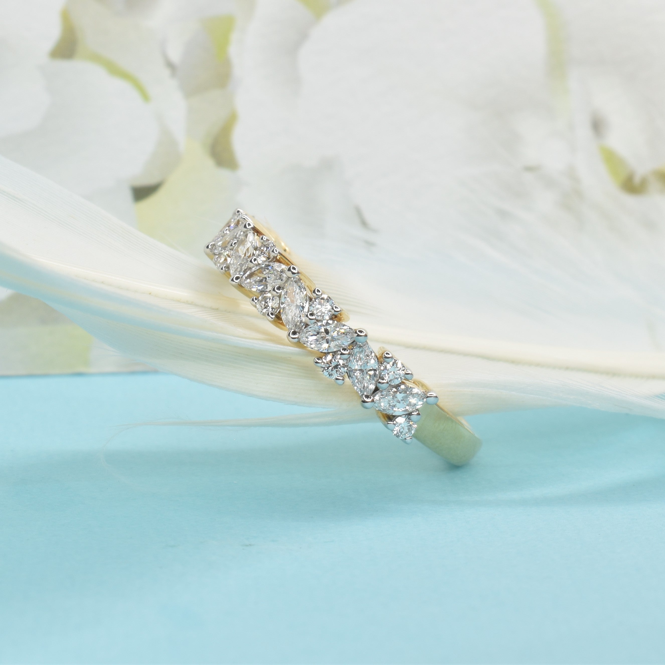 Marquise and Round Half Eternity Band