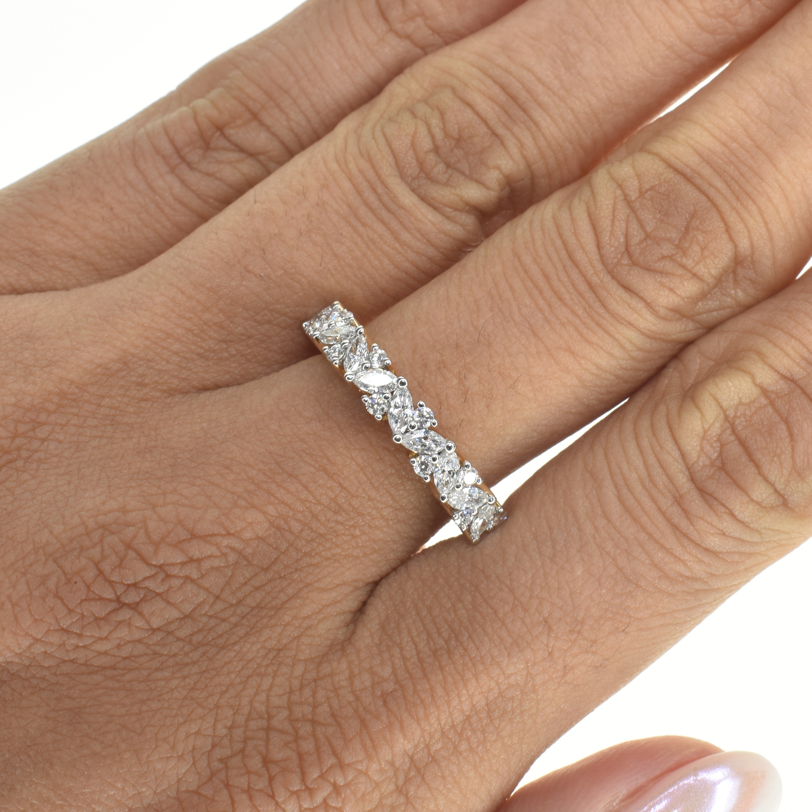 Marquise and Round Half Eternity Band