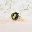 Green Sapphire Step Ring