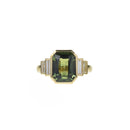 Green Sapphire Step Ring