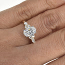 Oval Diamond Engagement Ring with Diamonds on Shoulder