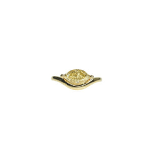 Fancy Intense Yellow Marquise Pinky Ring