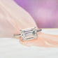 4ct Emerald Shape Lab Grown Diamond Engagement Ring in a East West Setting