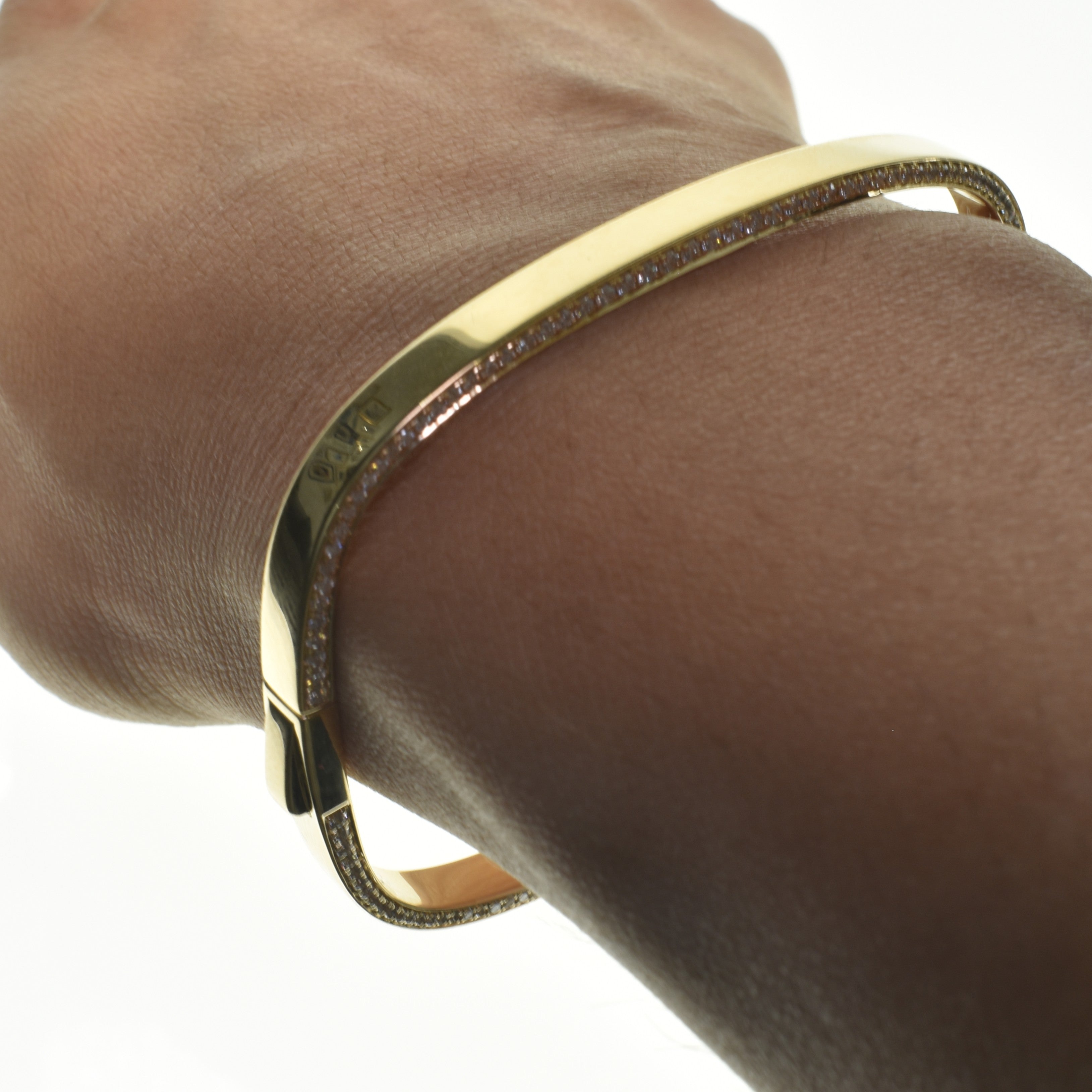 Square Bangle with Diamond Edges