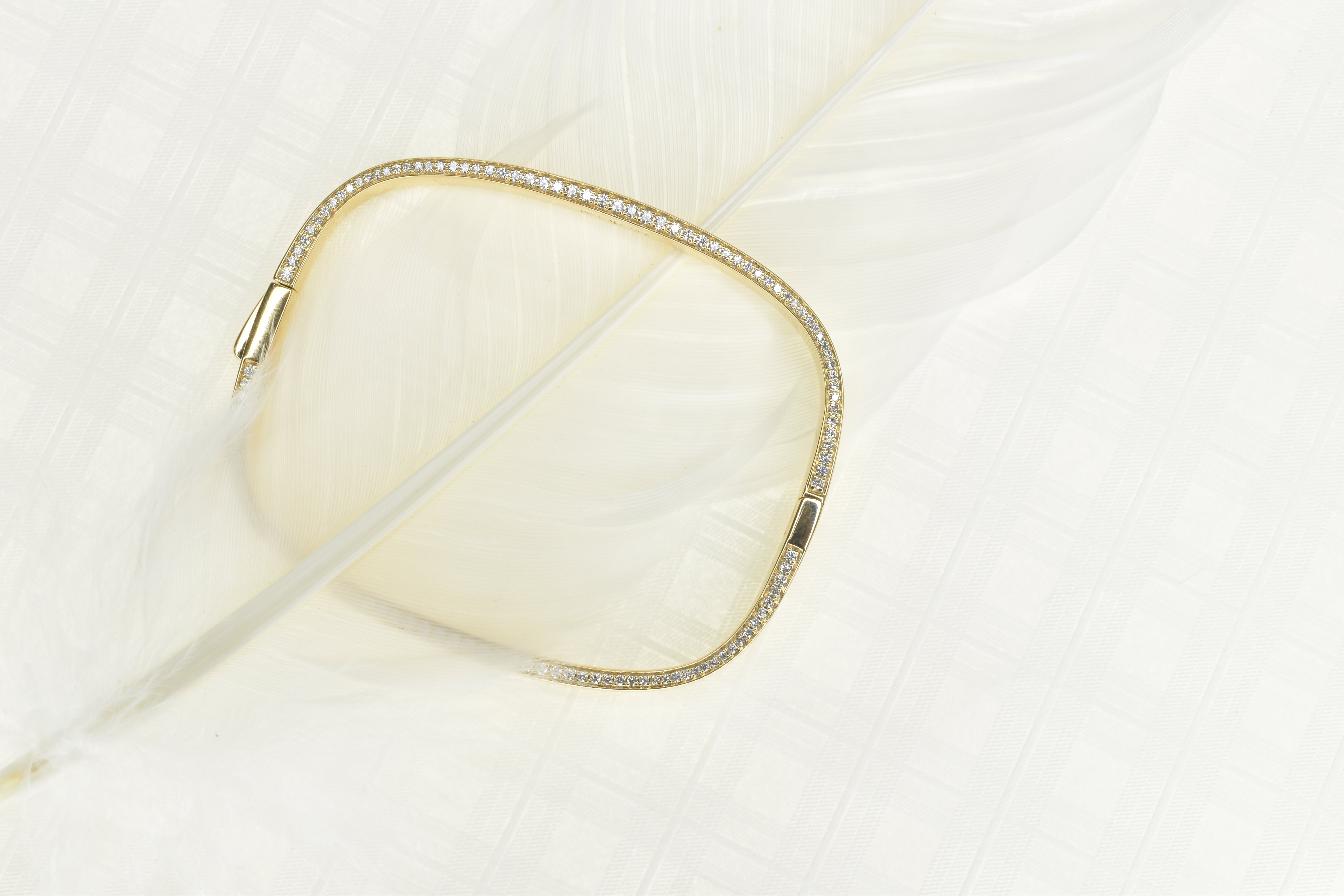 Square Bangle with Diamond Edges