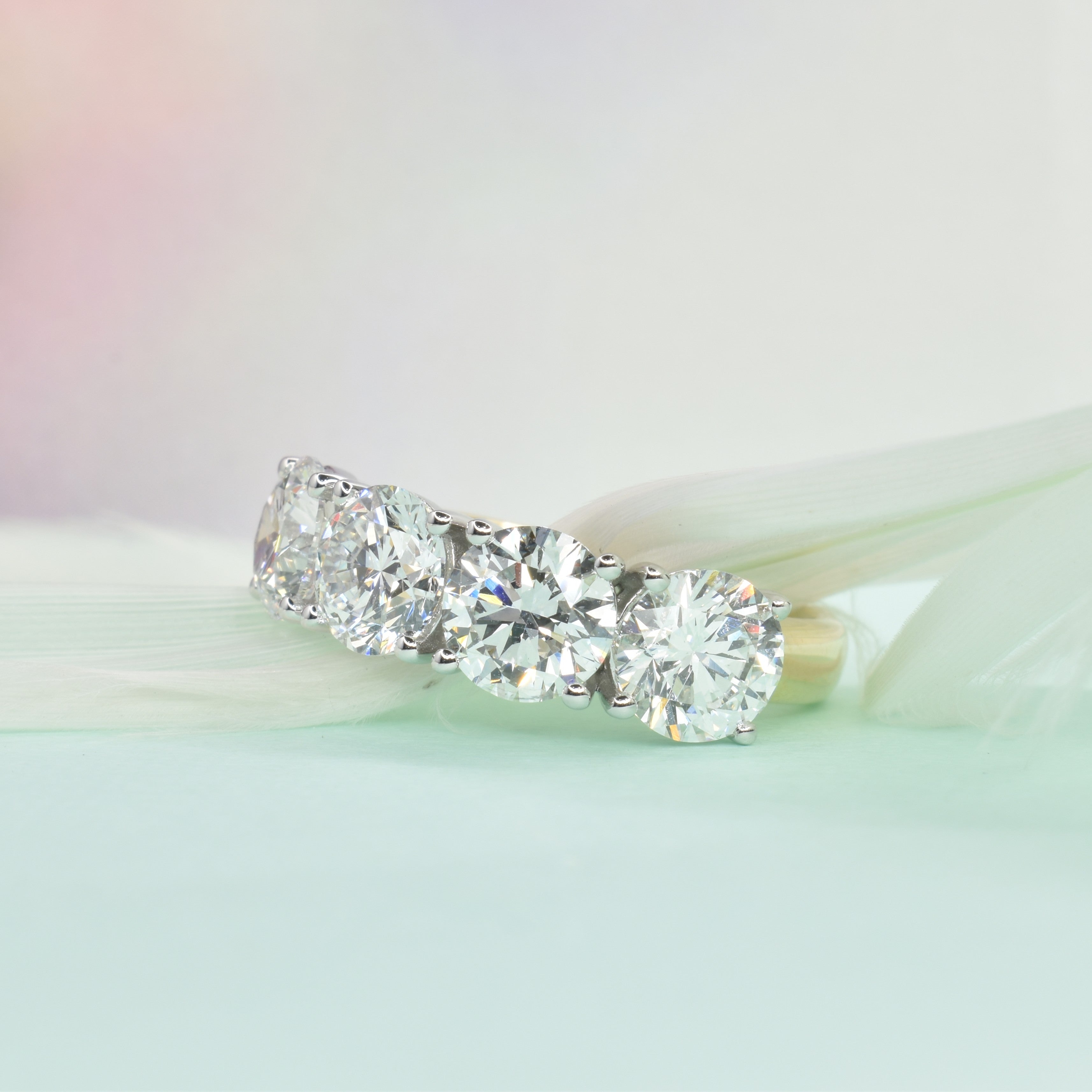 Lab Grown Diamond Band with Four 0.80ct Round Diamonds