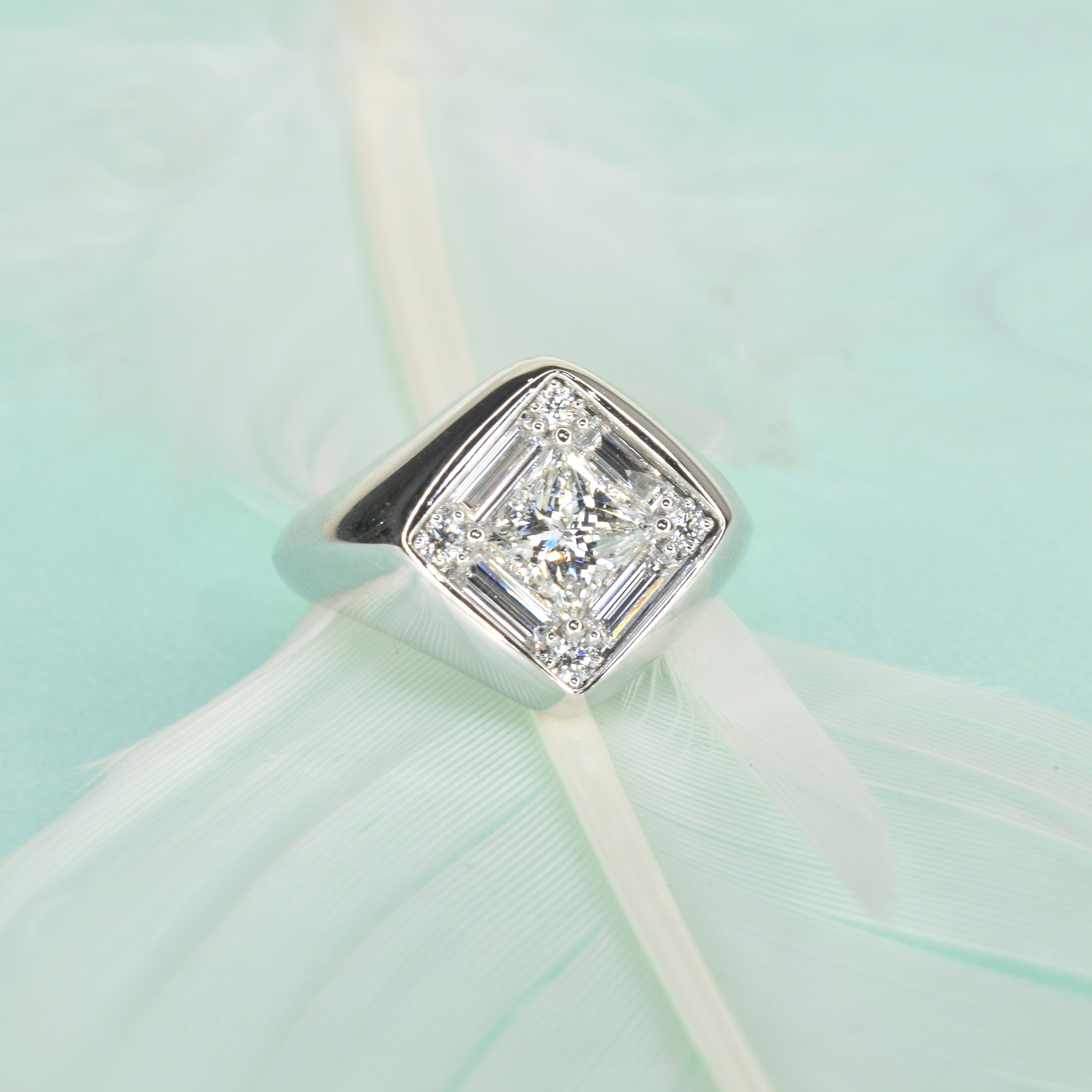 Princess Cut Diamond Pinky Ring
